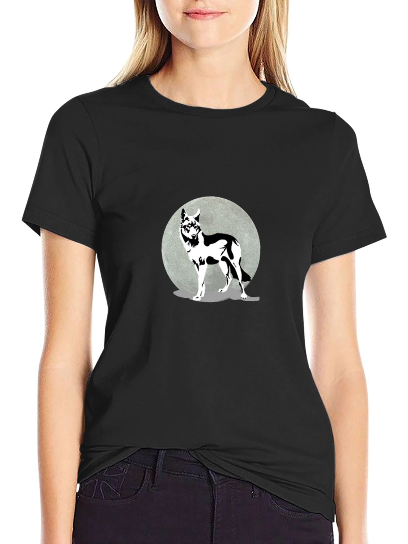 Black Wolf Moon Graphic Tee - Stylish & Unique view 2