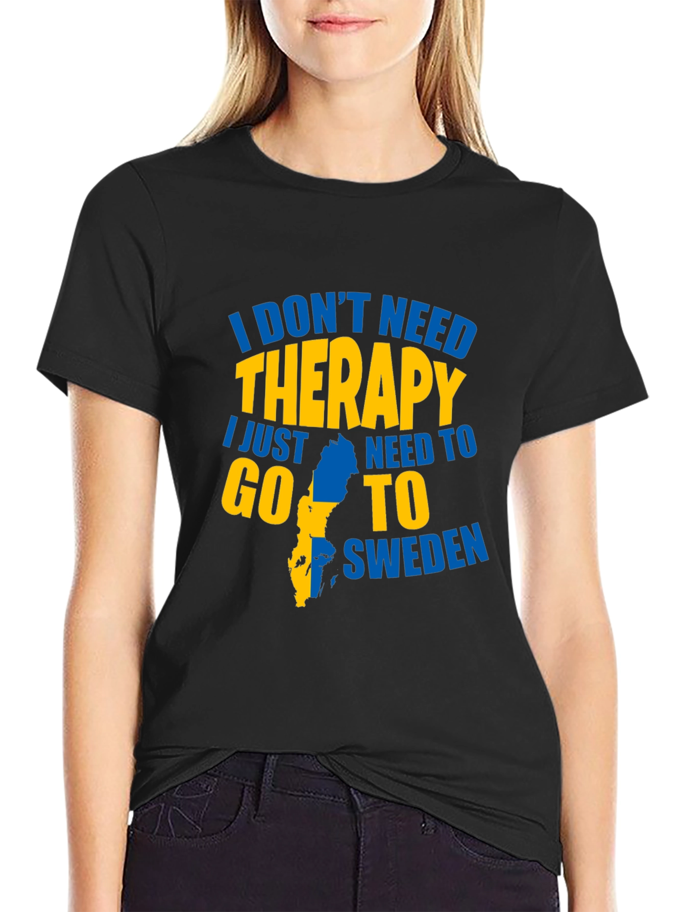 Black Sweden Therapy Graphic T-Shirt view 2