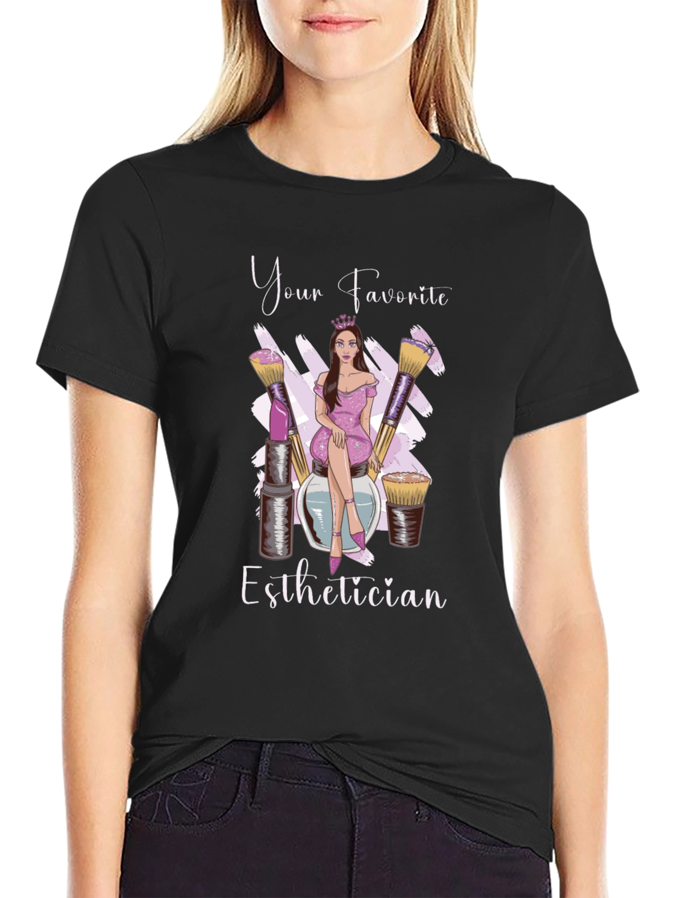 Black Your Favorite Esthetician T-Shirt view 2