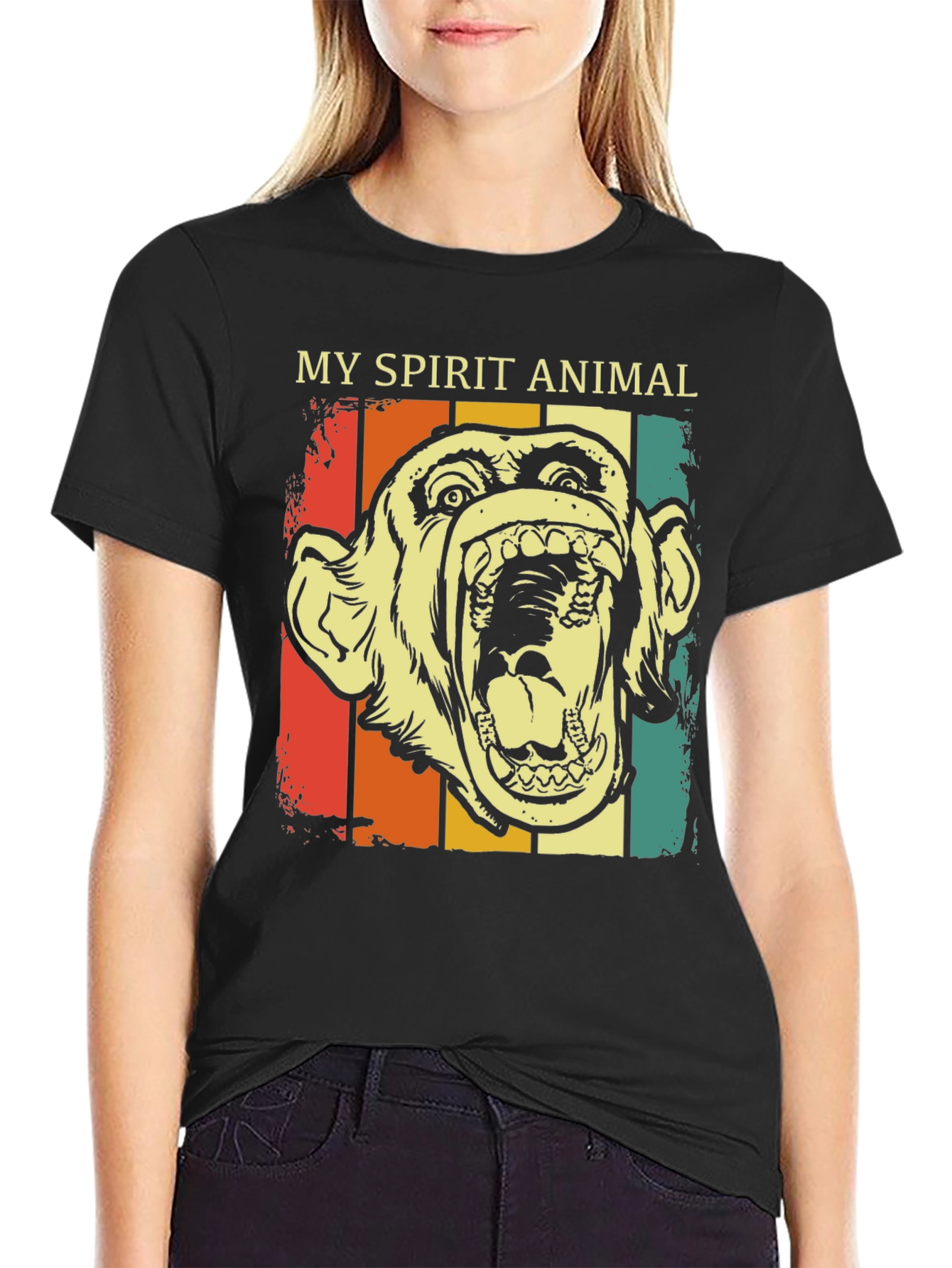 My Spirit Animal Retro Monkey Graphic T-Shirt - 2