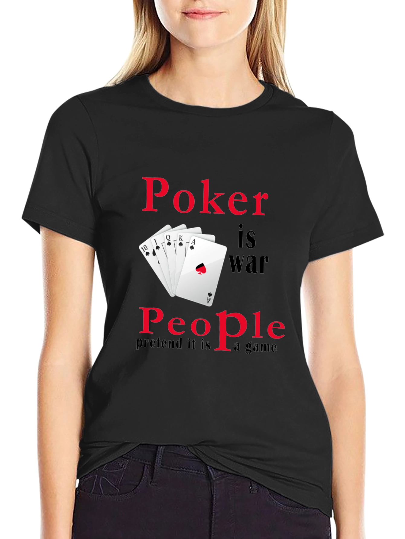 Black Poker is War Funny Graphic Tee view 2