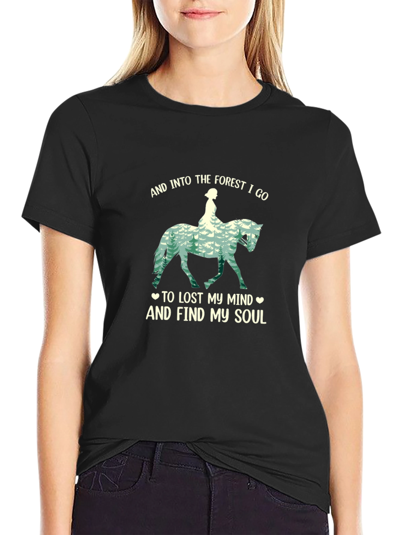 Black Forest Soul T-Shirt - Nature Horse Lover Tee view 2