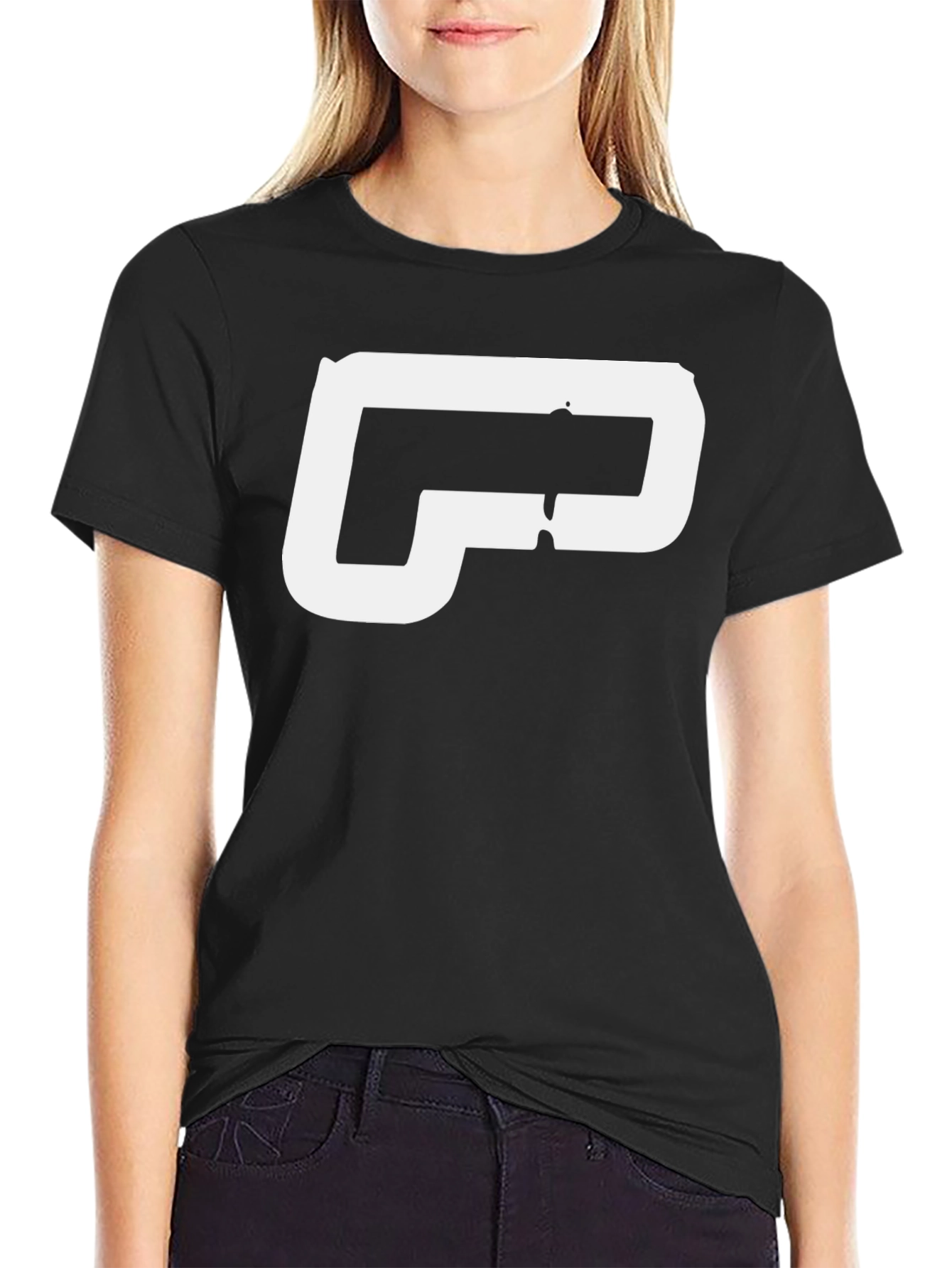 Black Bold Logo T-Shirt - Modern Graphic Tee view 2