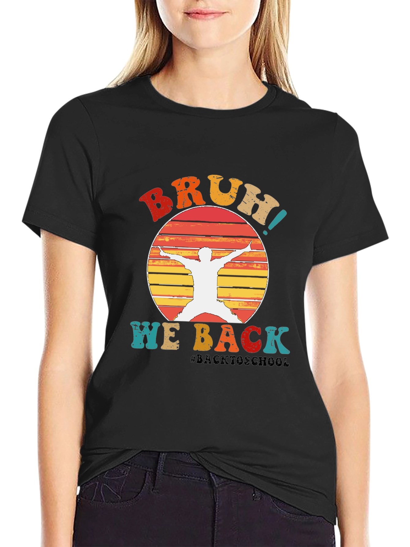 Black Bruh! We Back T-Shirt Retro Style view 2
