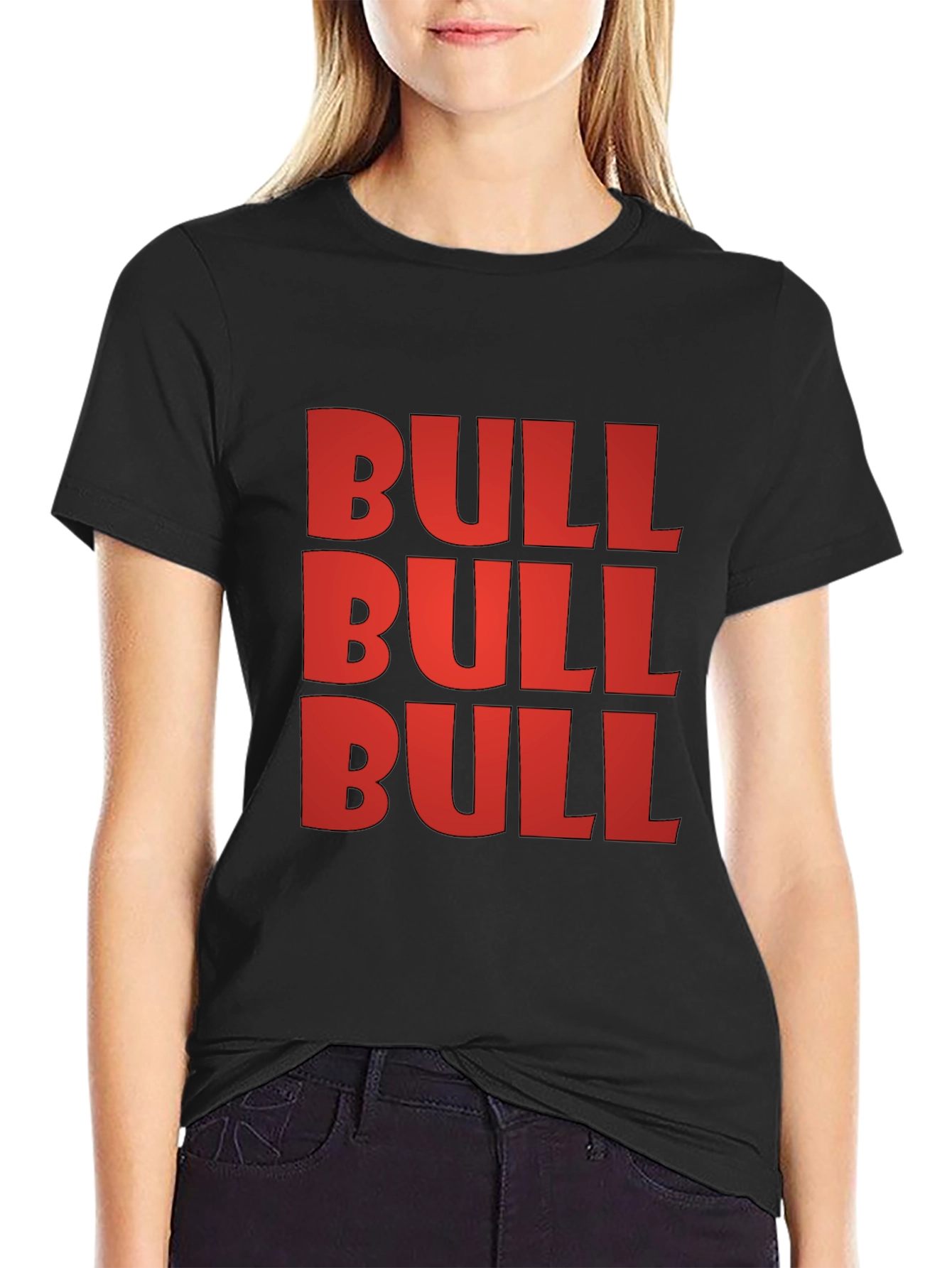 Black Bold BULL Graphic Tee - Statement T-Shirt view 2