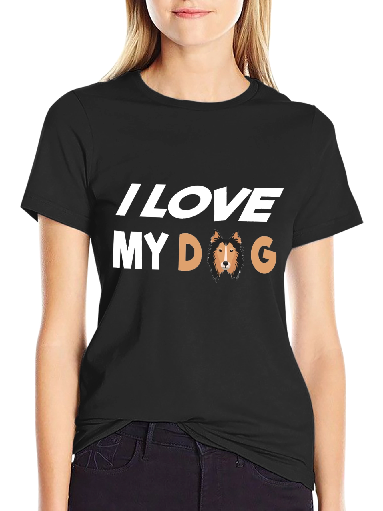 Black I Love My Dog Black T-Shirt view 2