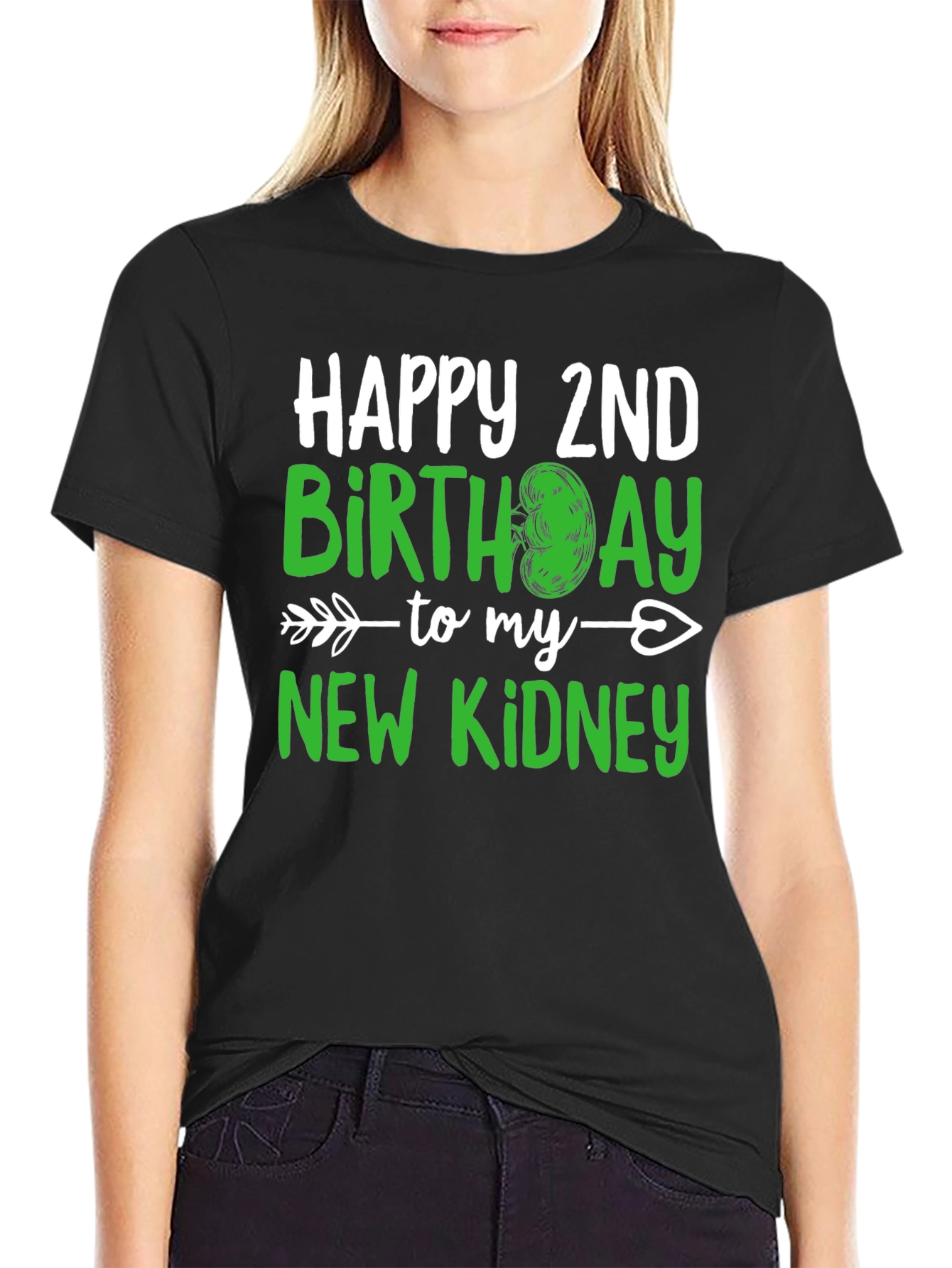 Black New Kidney 2nd Birthday T-Shirt view 2