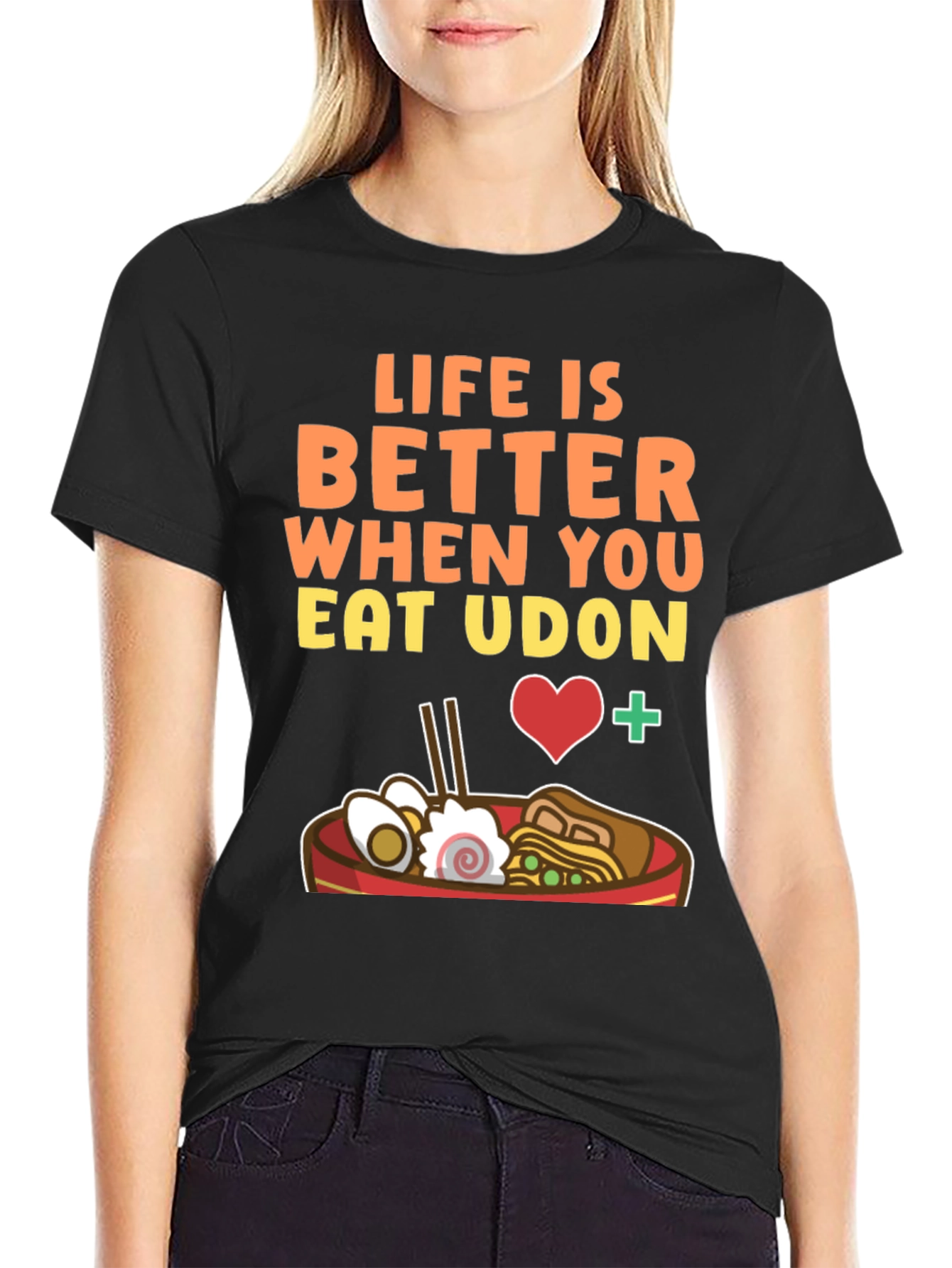 Black Life Is Better When You Eat Udon Graphic Tee view 2