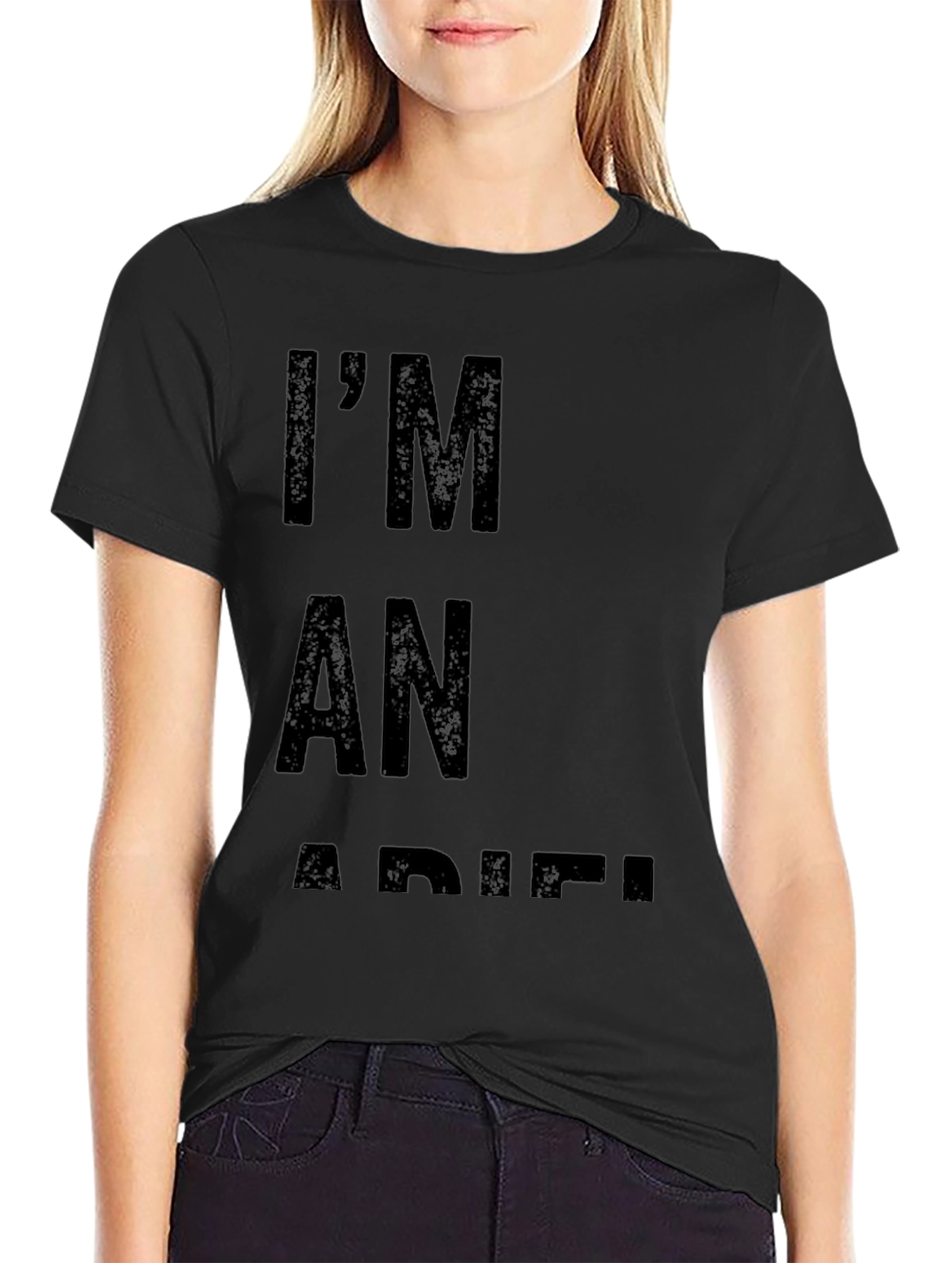 Black I'm An Adiel Black Tee - Bold Statement Shirt view 2