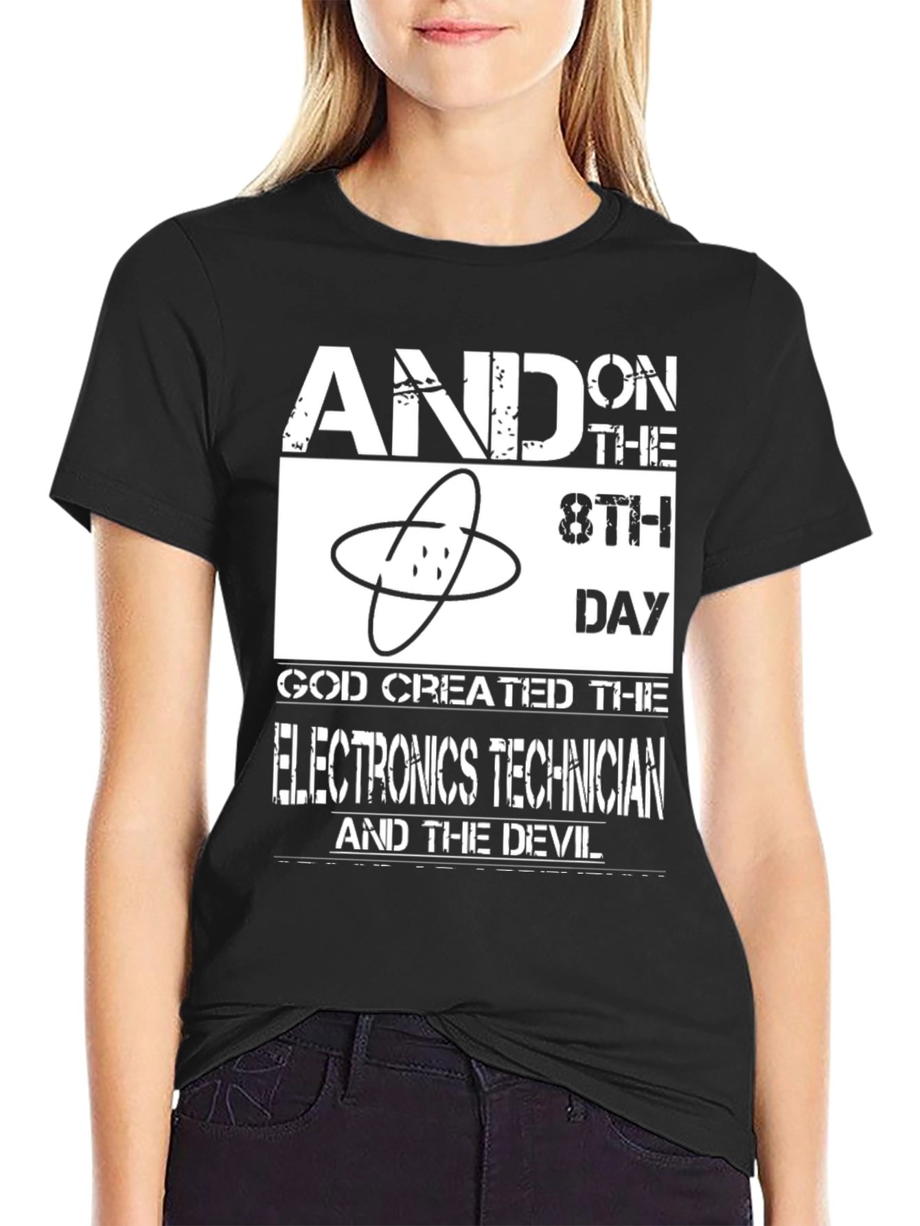 Black Electronics Technician Graphic Tee - 8th Day Creation view 2