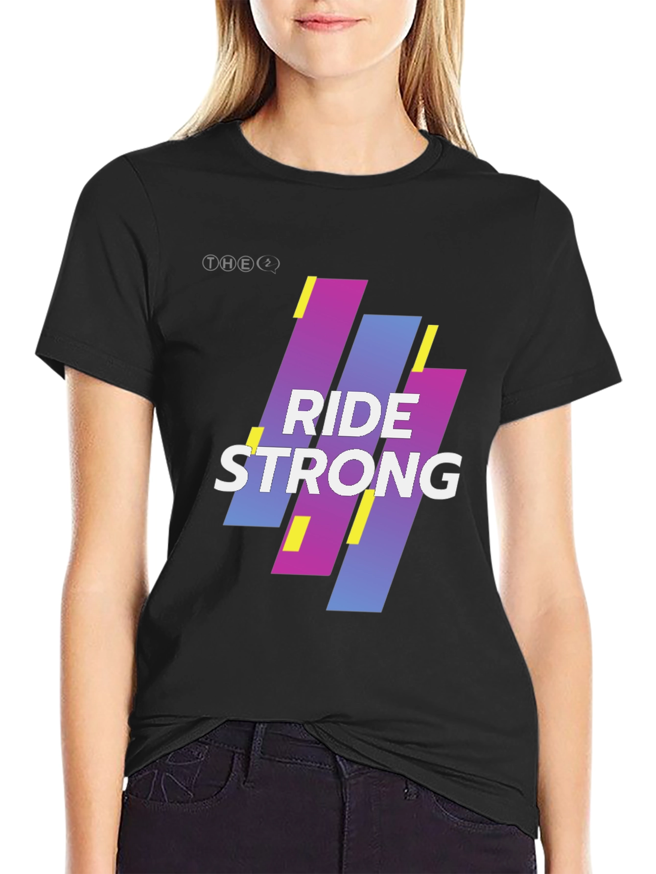 Black Ride Strong Graphic Tee - Black Cotton Blend view 2