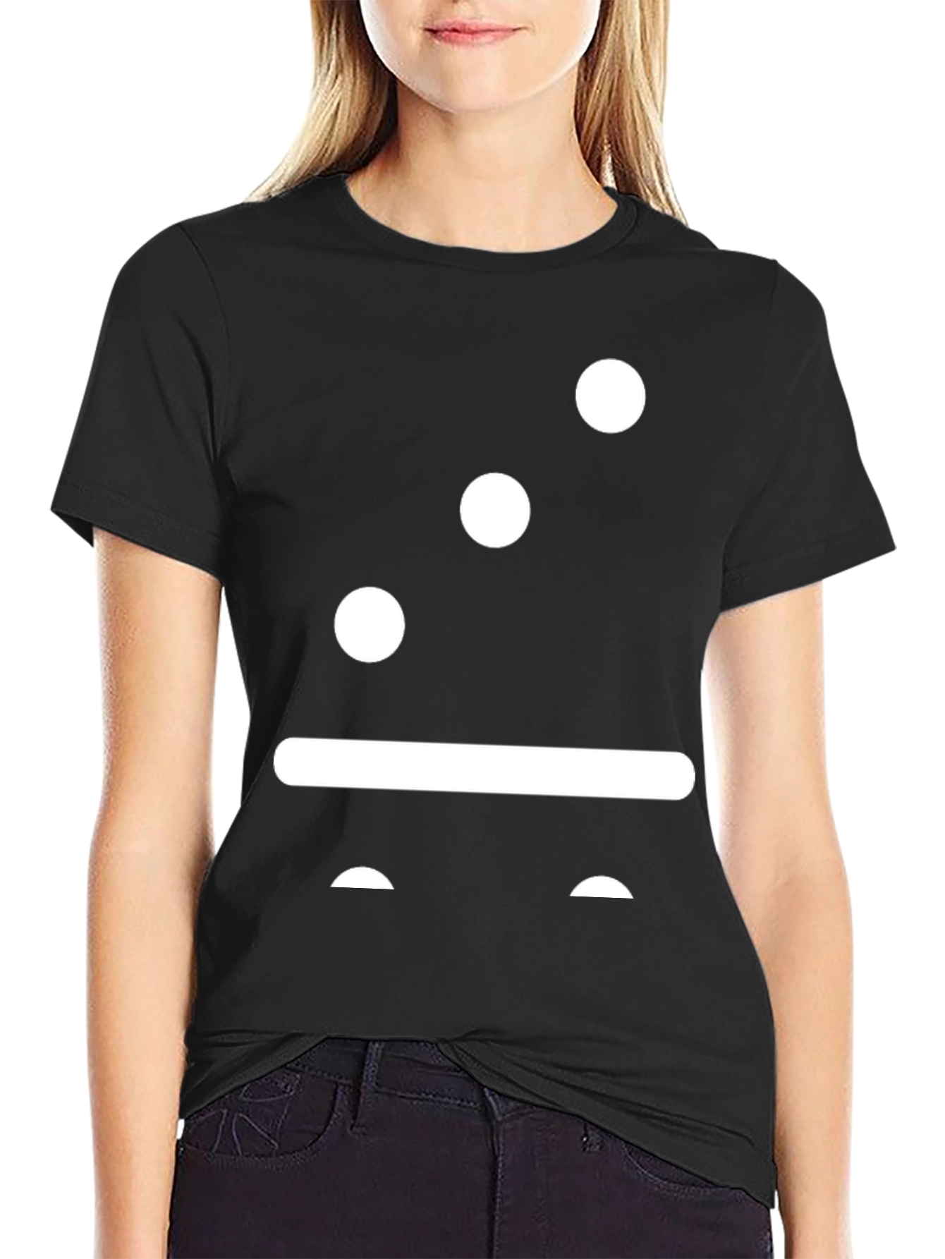 Black Abstract Face Graphic Tee view 2