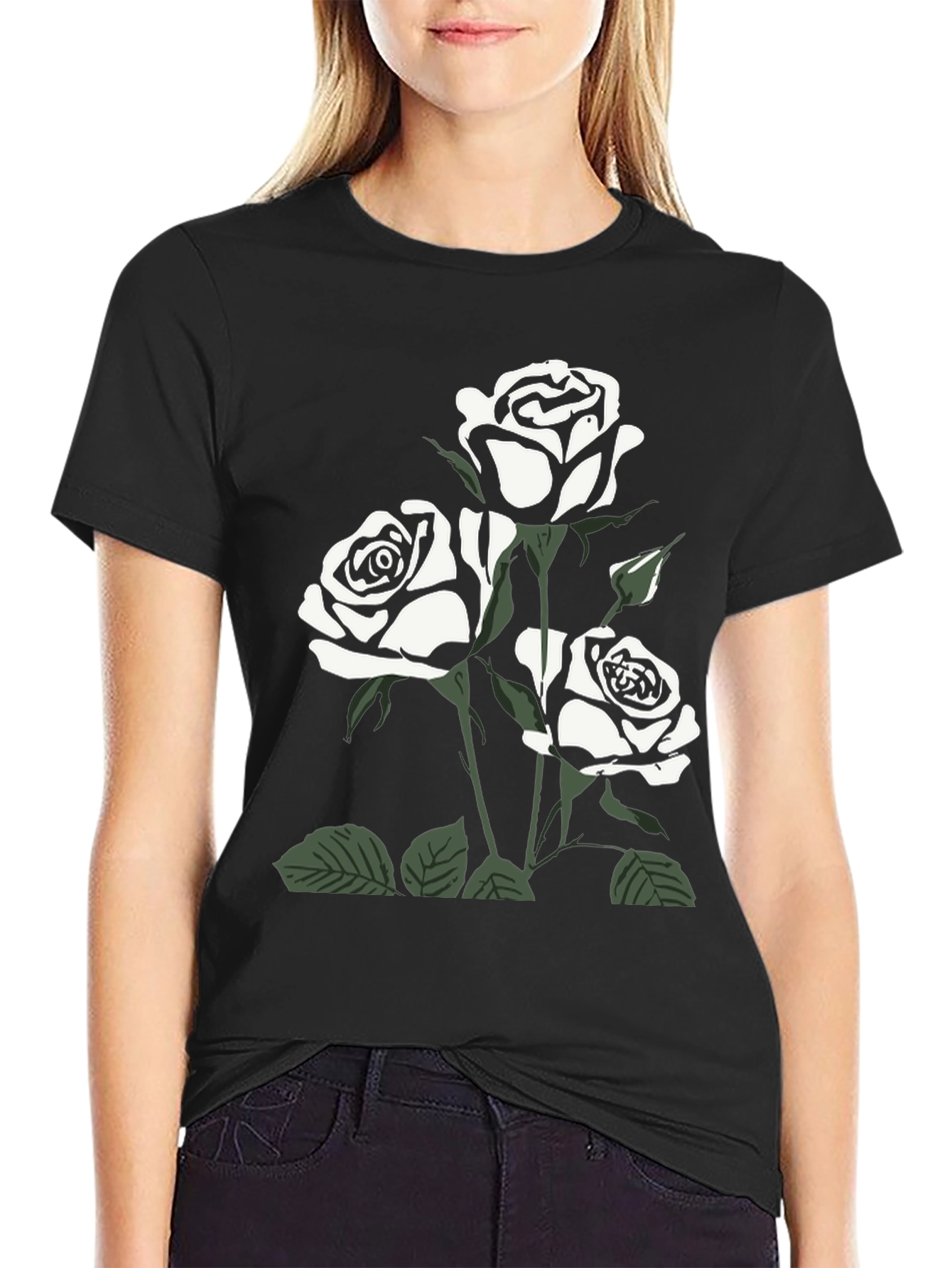 Black Black Rose Graphic Tee for Men view 2