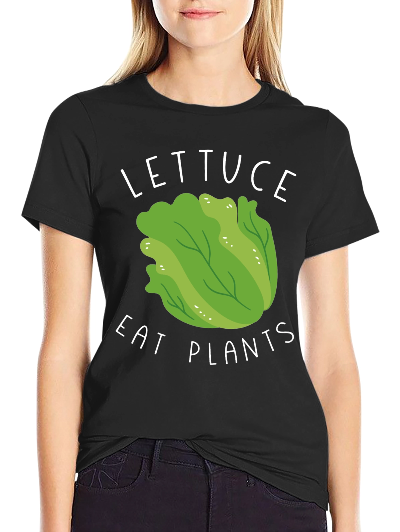 Black Lettuce Eat Plants Graphic Tee view 2