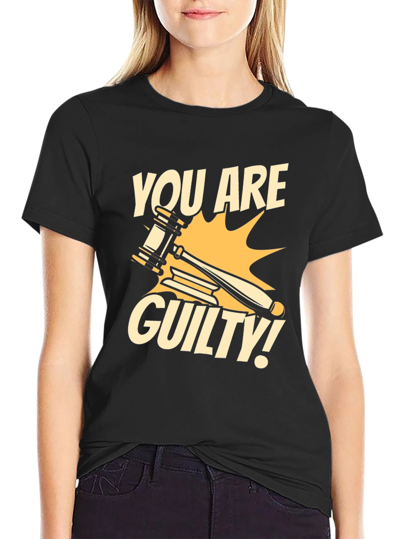 You Are Guilty T-Shirt - Novelty Courtroom Gavel Design - 2