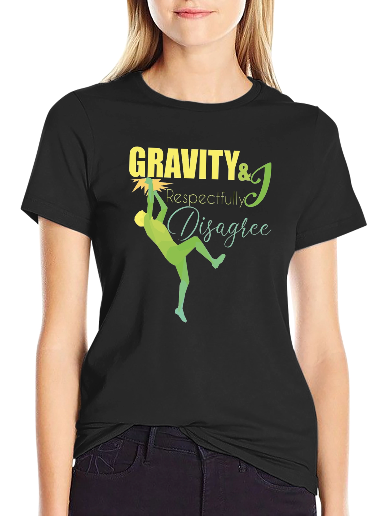 Black Gravity Respectfully Disagree Black T-Shirt view 2