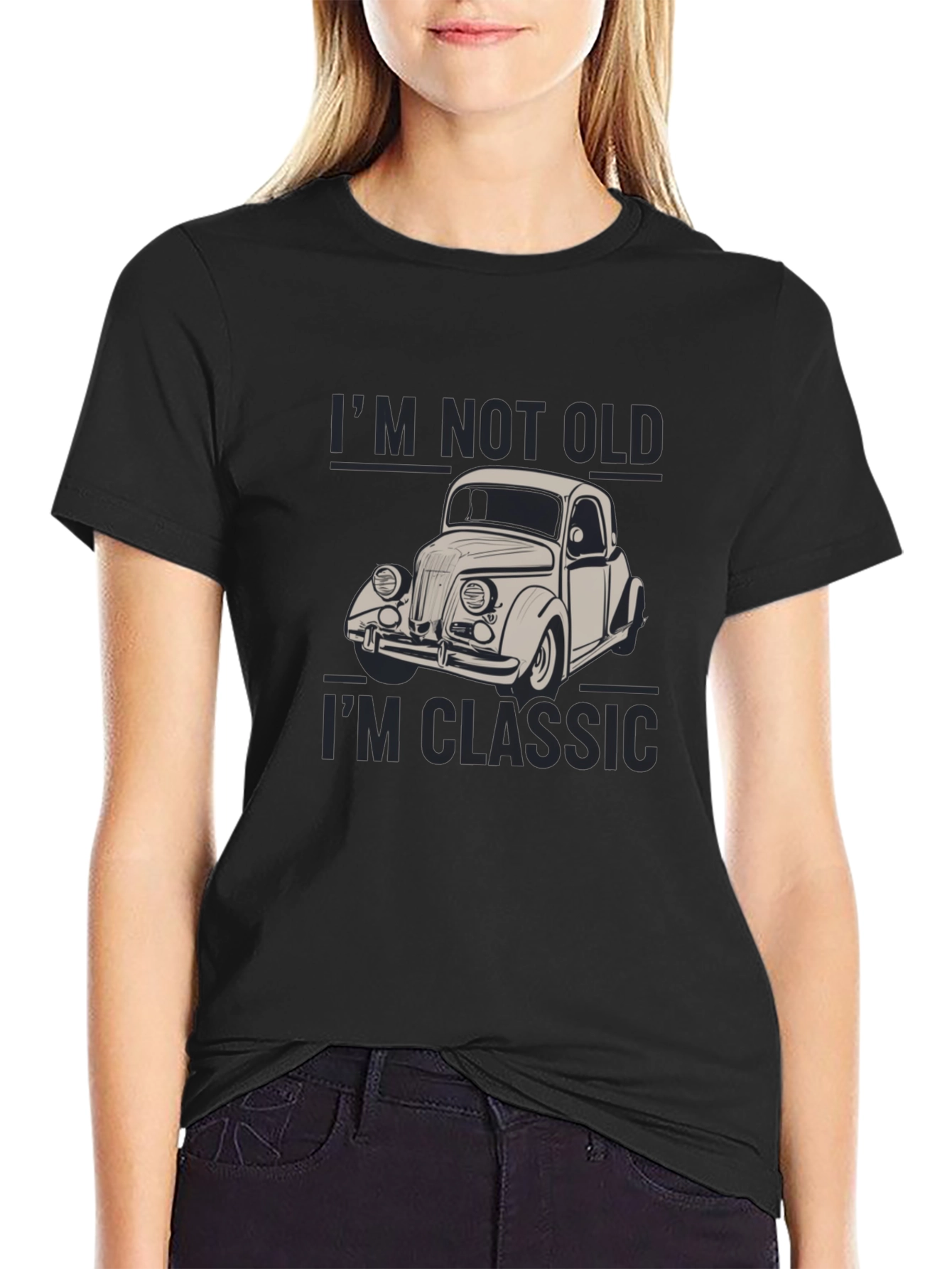Black Classic Car Graphic Tee - I'm Not Old, I'm Classic! view 2