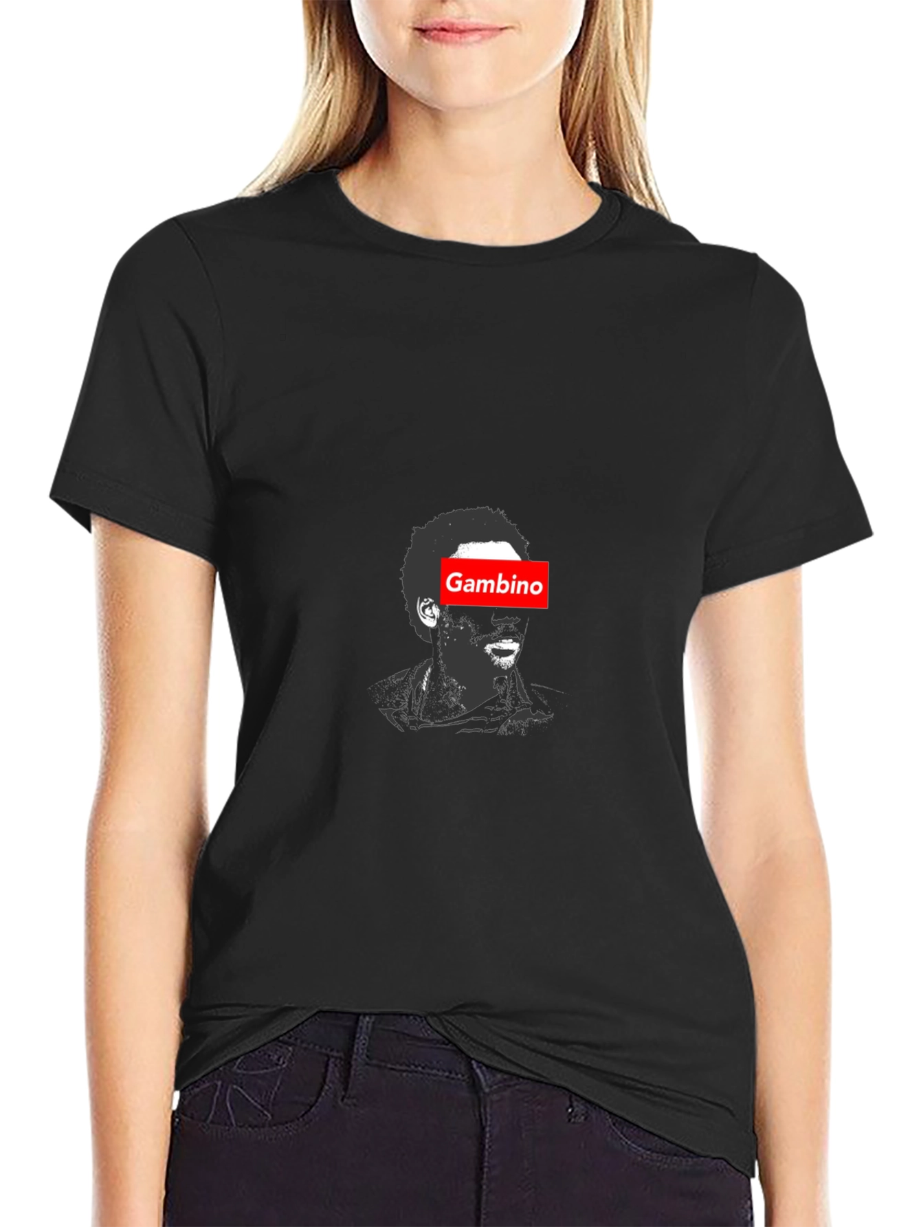 Gambino Portrait Graphic Tee - Stylish Black Cotton T-Shirt - 2