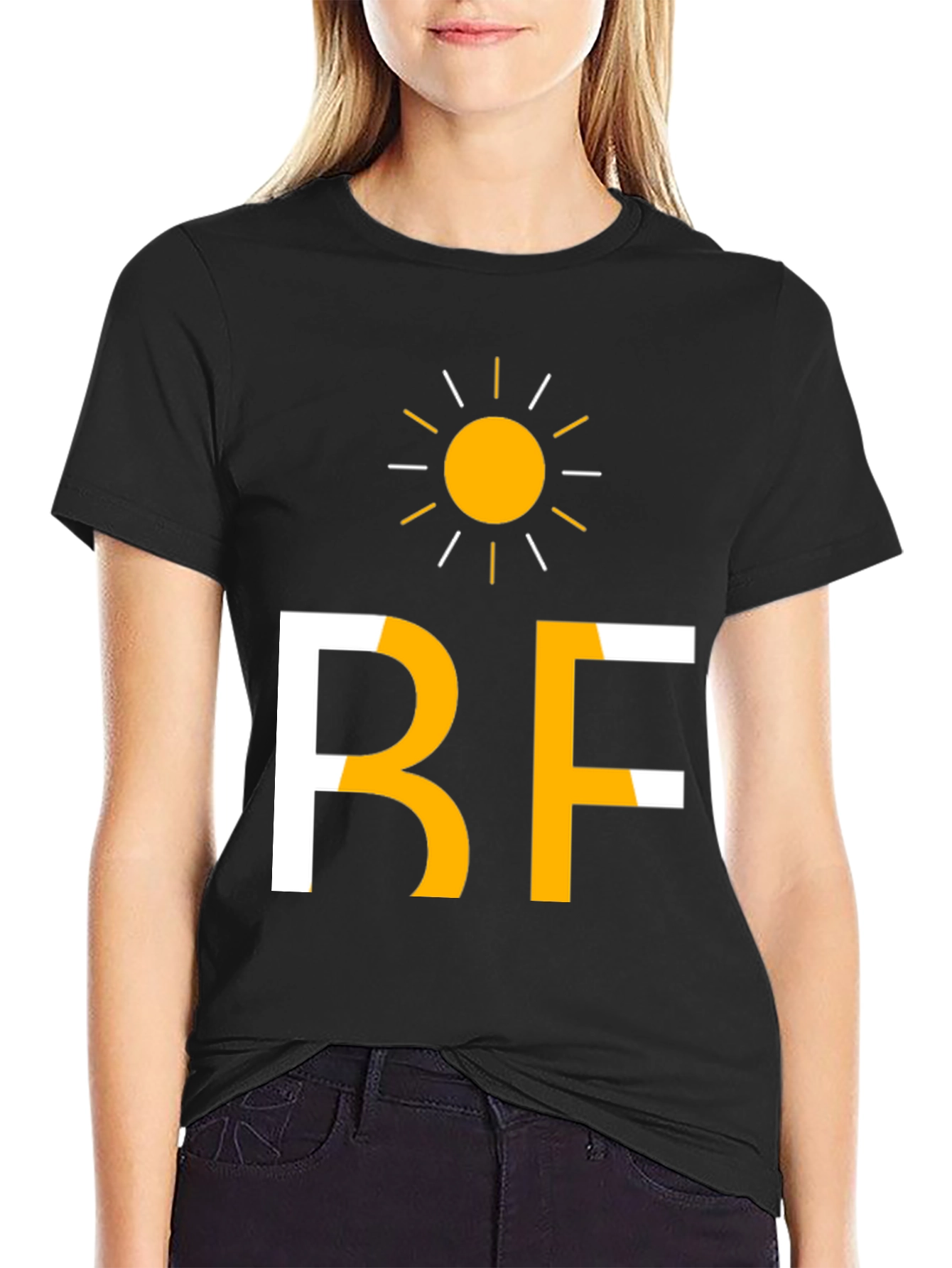 Black Sunny BF Graphic Tee - Casual Black T-Shirt view 2