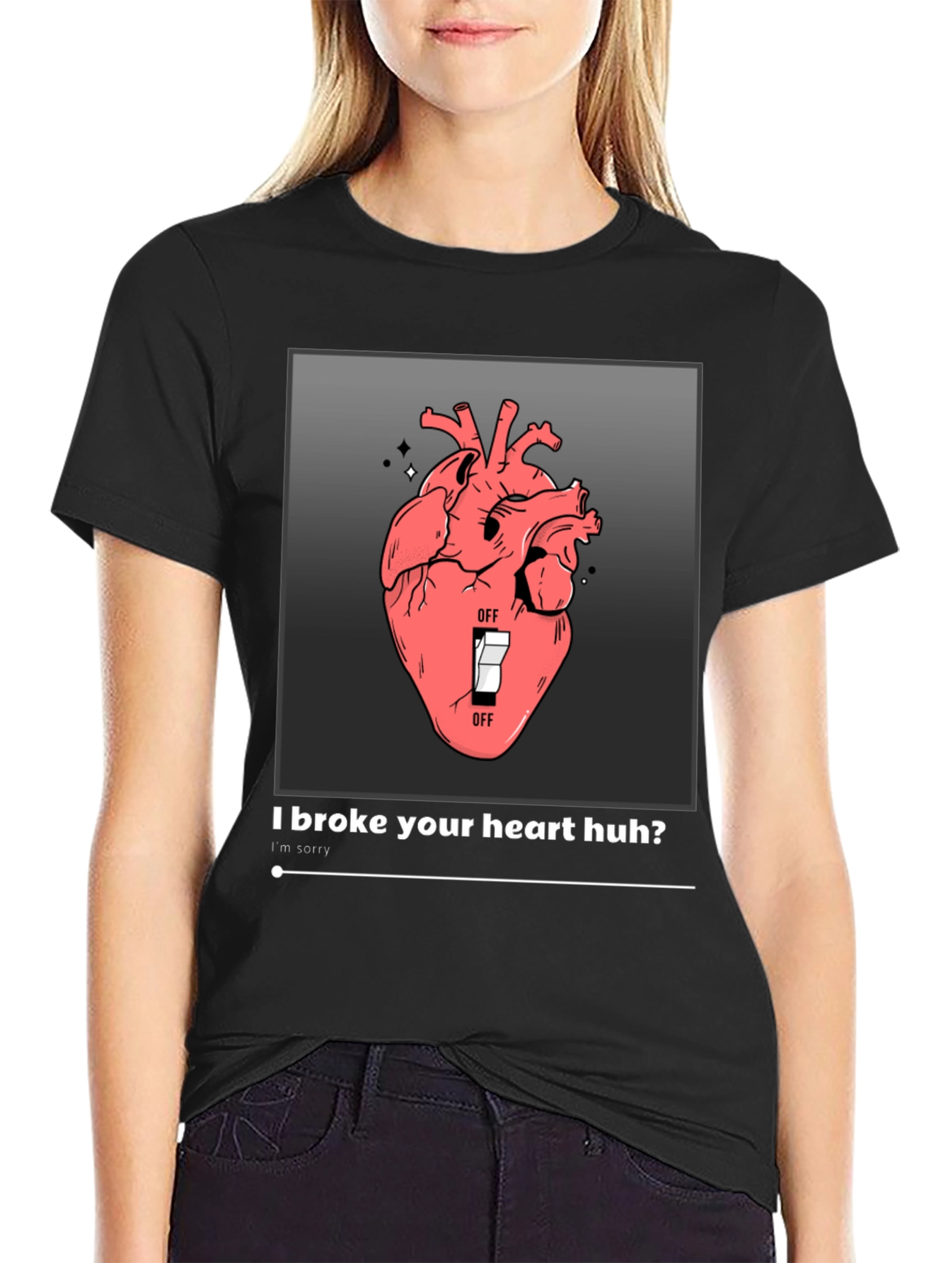 Black Broken Heart T-Shirt view 2