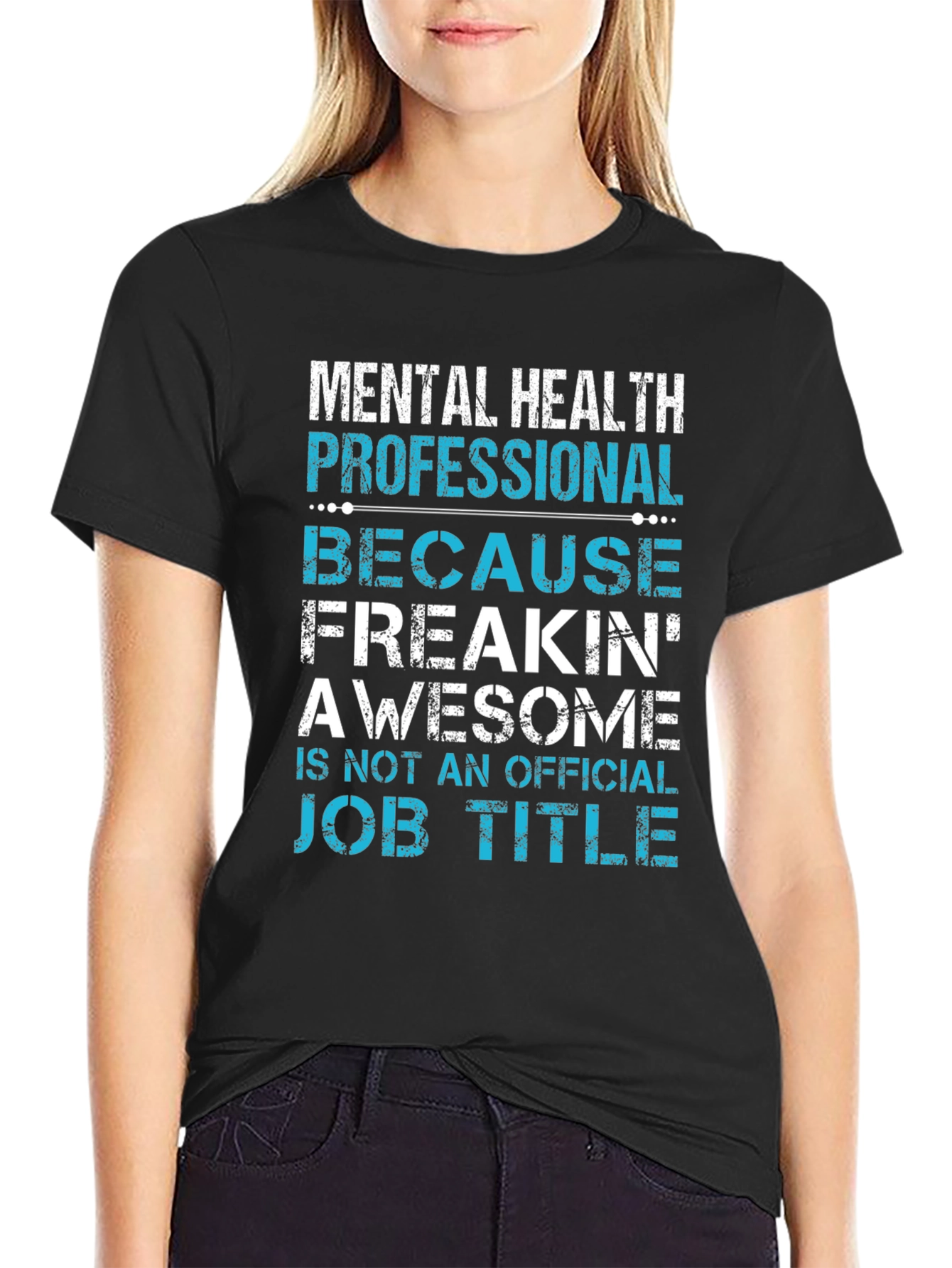 Black Mental Health Pro Freakin' Awesome T-Shirt view 2