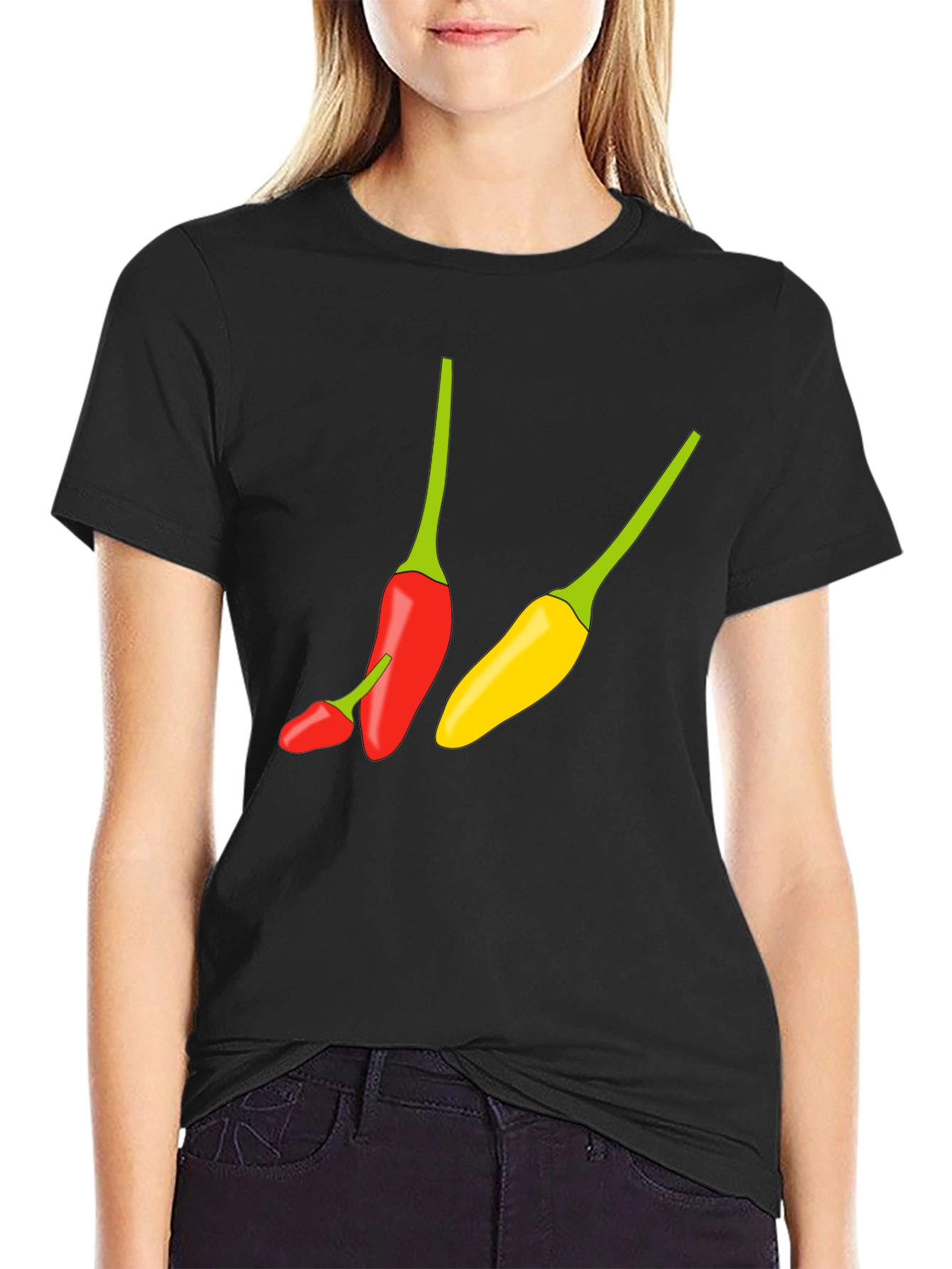 Black Chili Pepper Graphic Tee - Spicy Style view 2