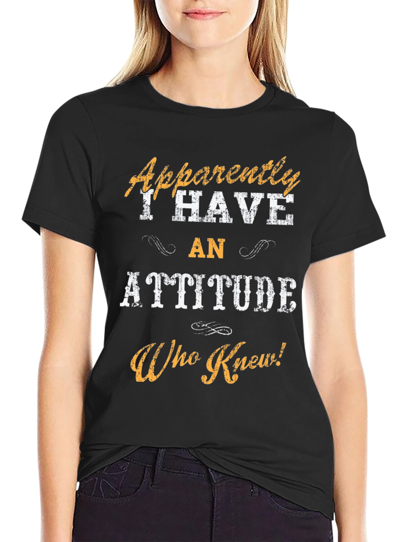 Black Attitude T-Shirt: Funny Sarcastic Men's Tee view 2
