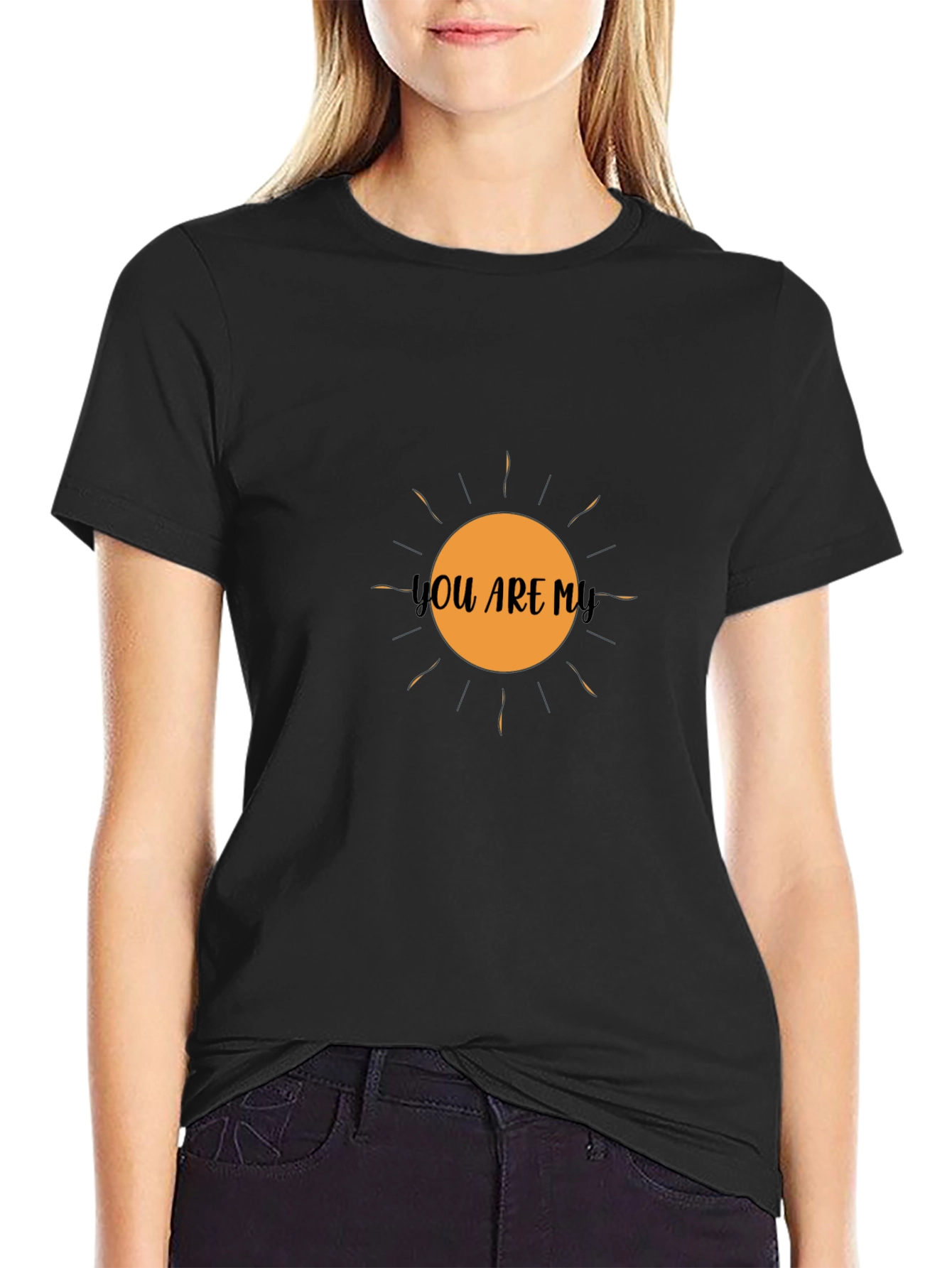 Black You are My Sunshine Black Graphic Tee view 2
