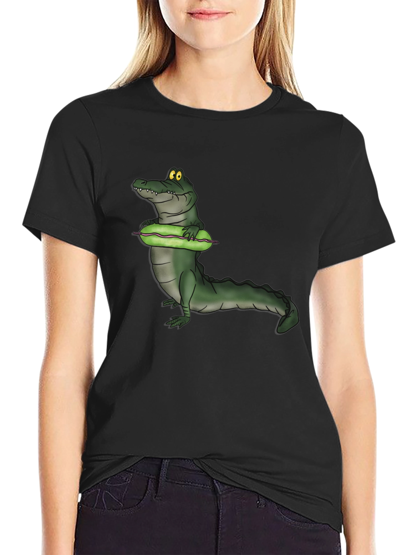 Black Crocodile Cucumber T-Shirt - Funny Graphic Tee view 2