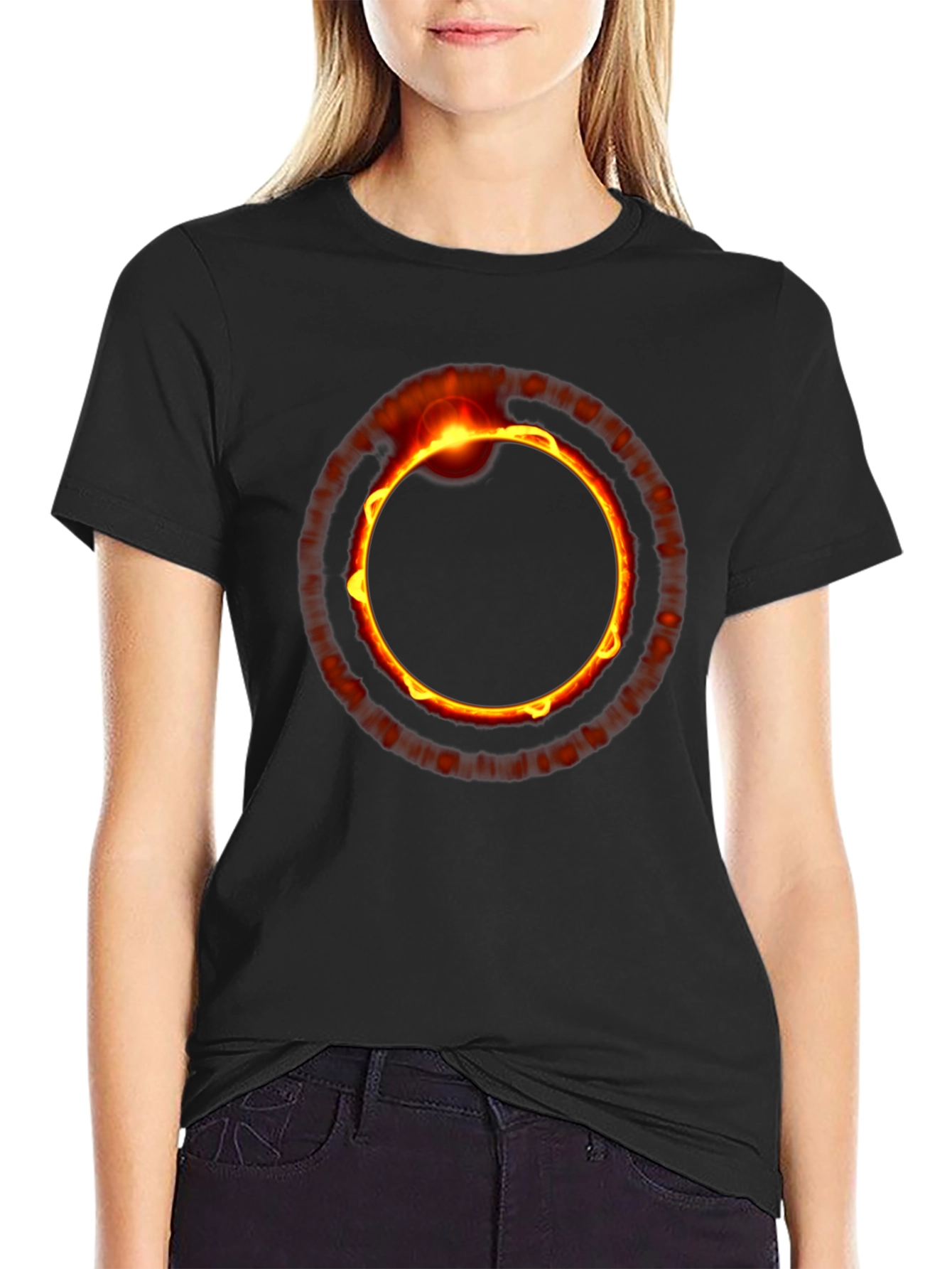 Black Eclipse Graphic Tee - Black Crew Neck view 2