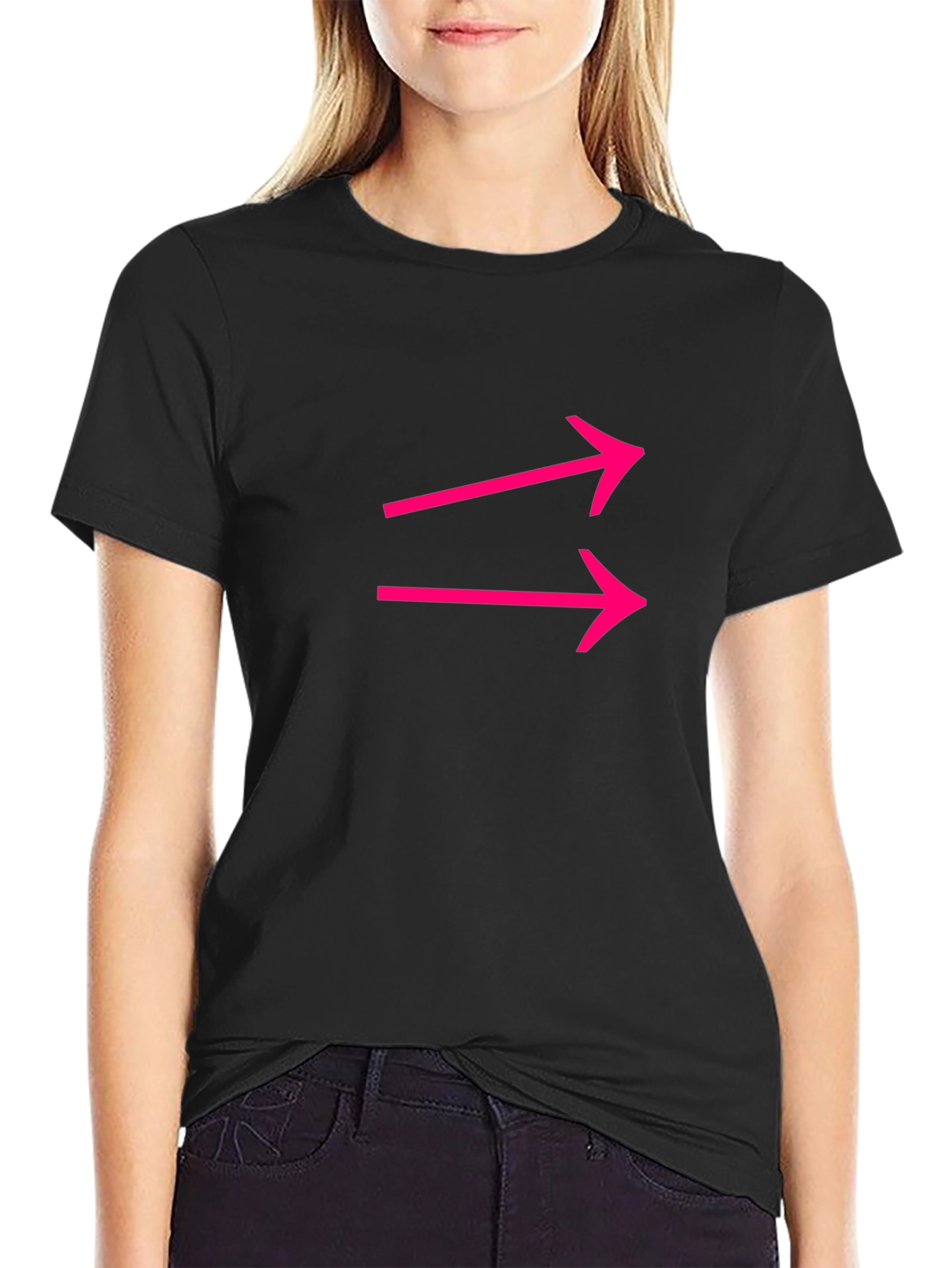 Black Arrow Design Black T-Shirt view 2