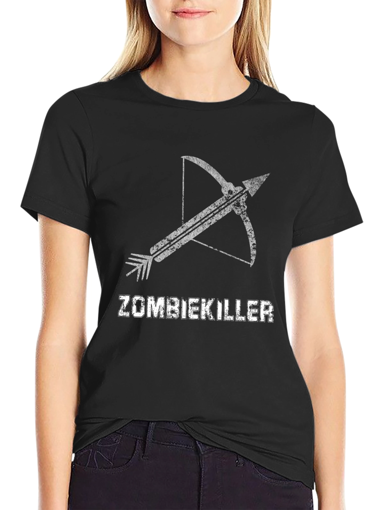 Black Zombie Killer Crossbow T-Shirt - Black view 2