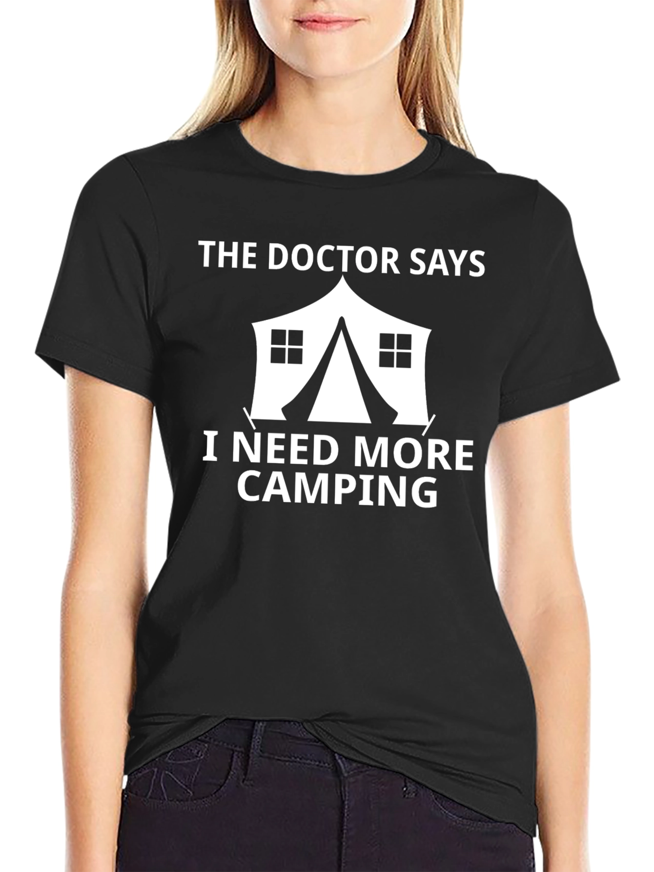 Black More Camping T-Shirt - Funny Doctor's Orders Camping Tee view 2