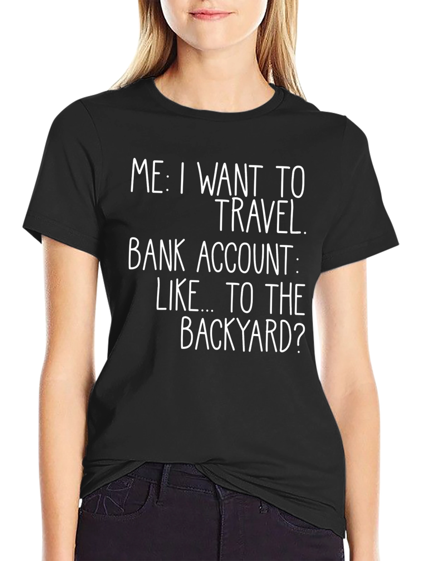 Black Funny Travel T-Shirt: Backyard Dreams view 2