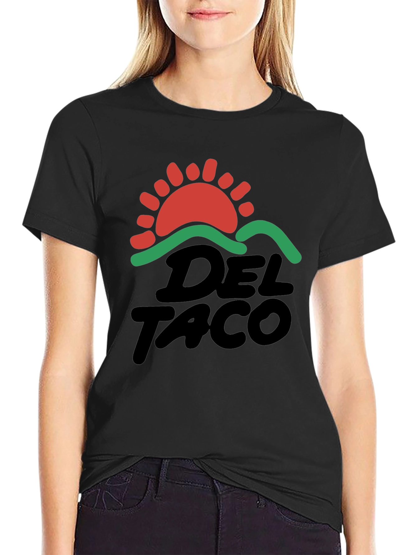 Black Del Taco Graphic T-Shirt Black Cotton Blend view 2