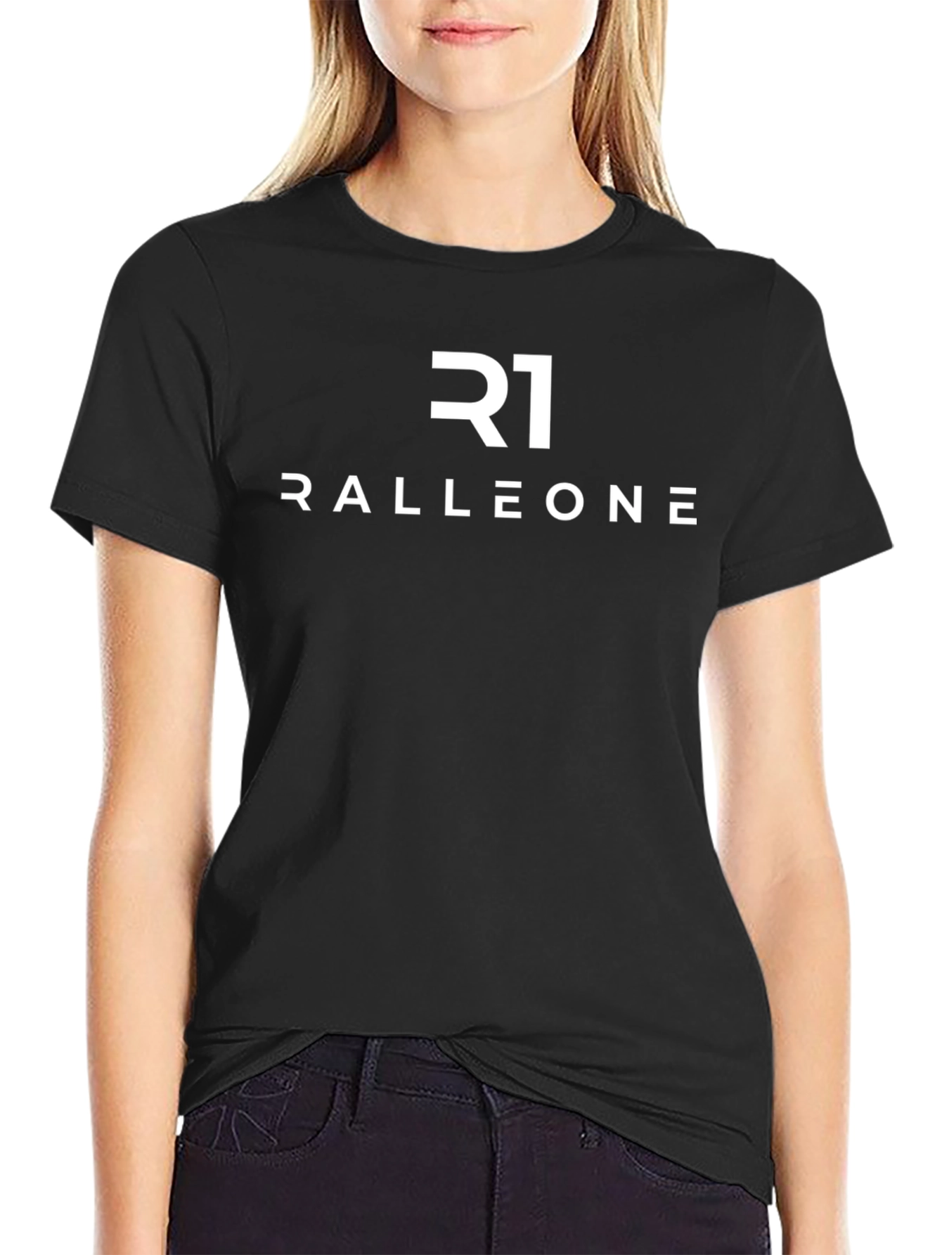 Black Ralleone Men's Black Graphic T-Shirt view 2
