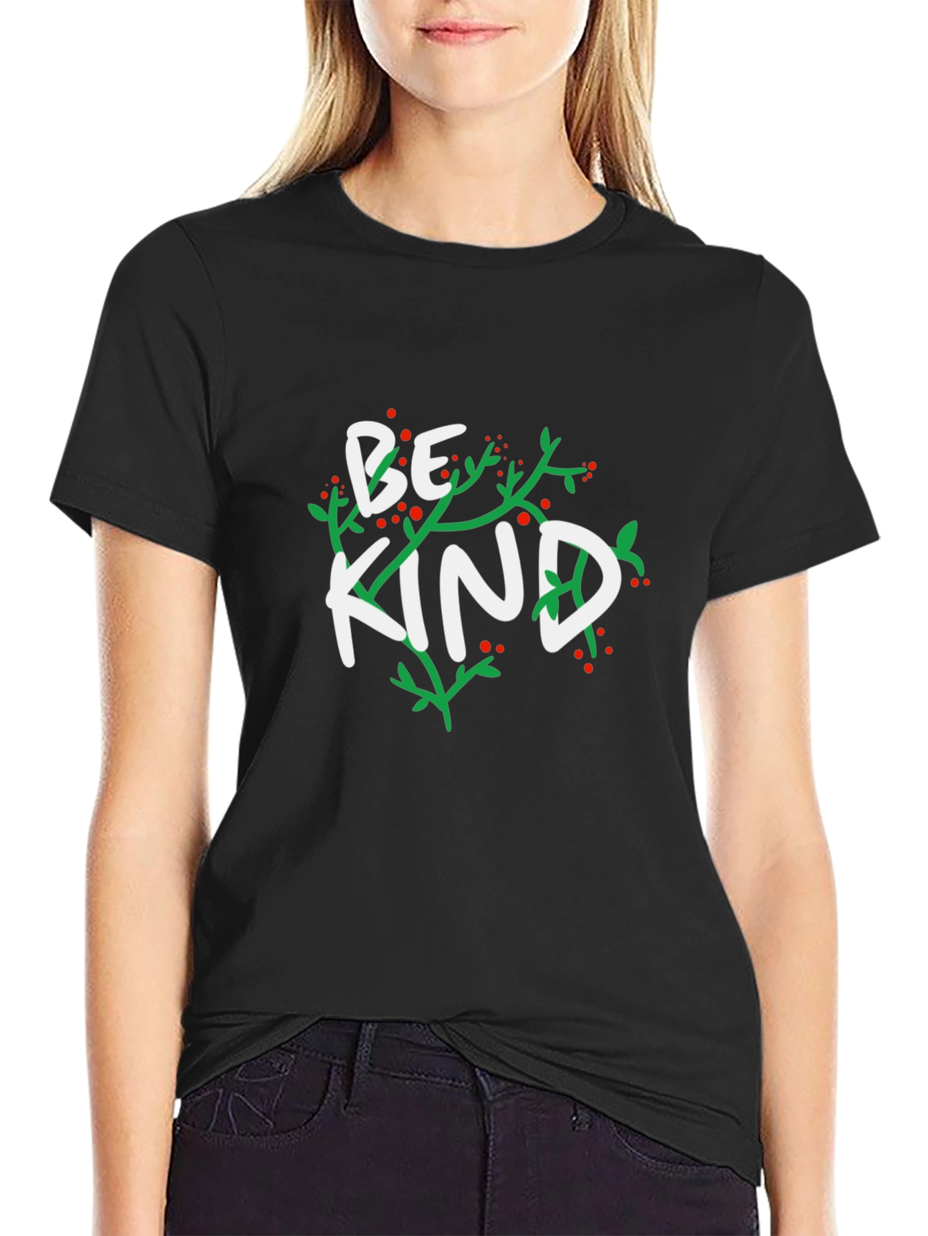 Black Be Kind Graphic Tee - Black Casual Comfort view 2