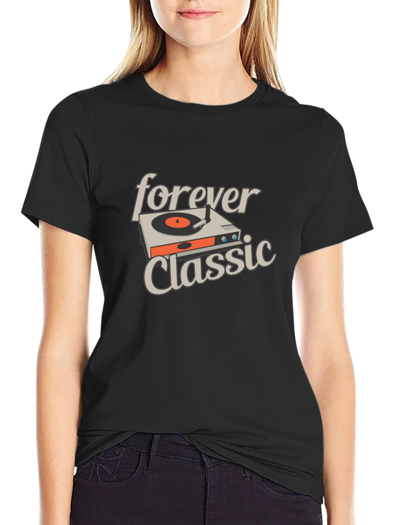 Black Forever Classic Graphic Tee - Music Lover Shirt view 2