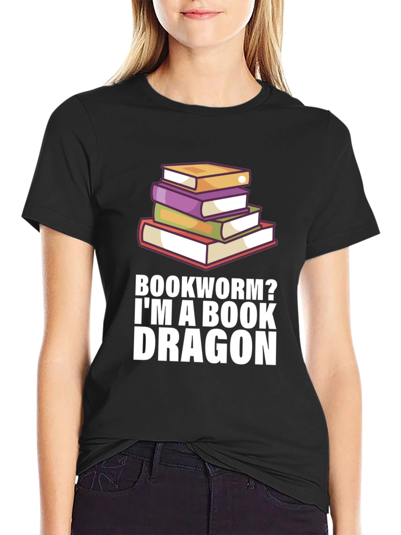 Black Book Dragon Graphic Tee - Black Cotton T-Shirt view 2