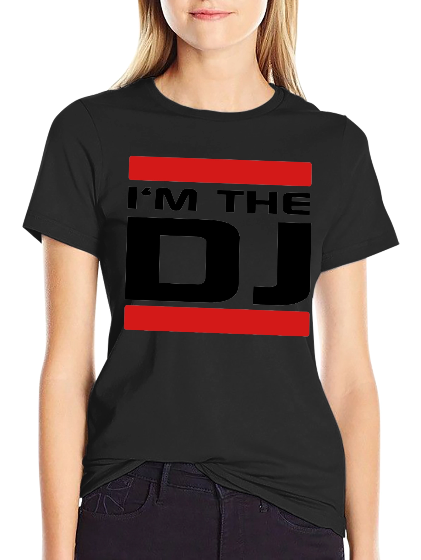 Black I'm The DJ Graphic Tee - Black Cotton Blend view 2