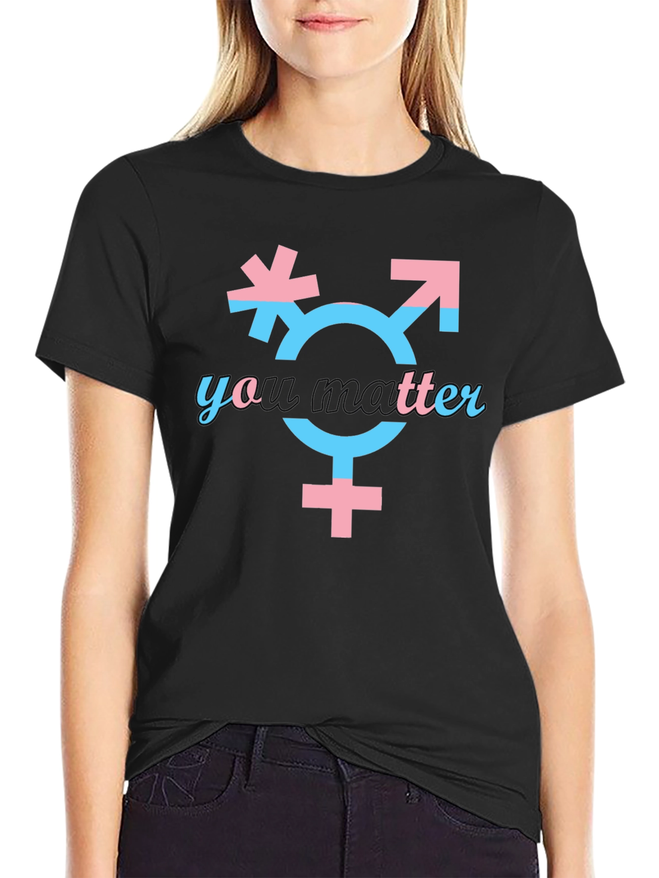 Black Transgender Pride T-Shirt - You Matter view 2