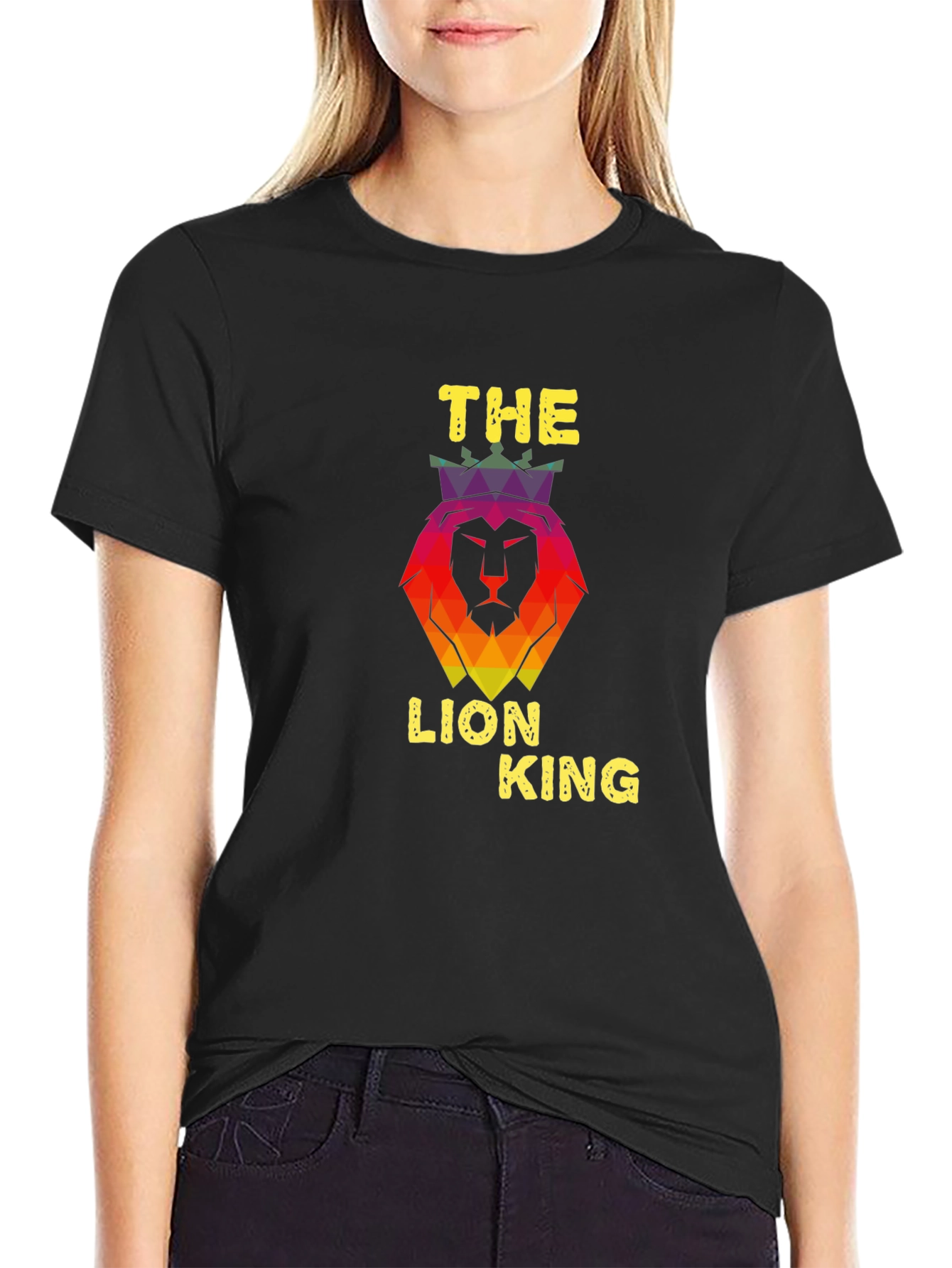 Black The Lion King Graphic Print Black T-Shirt view 2