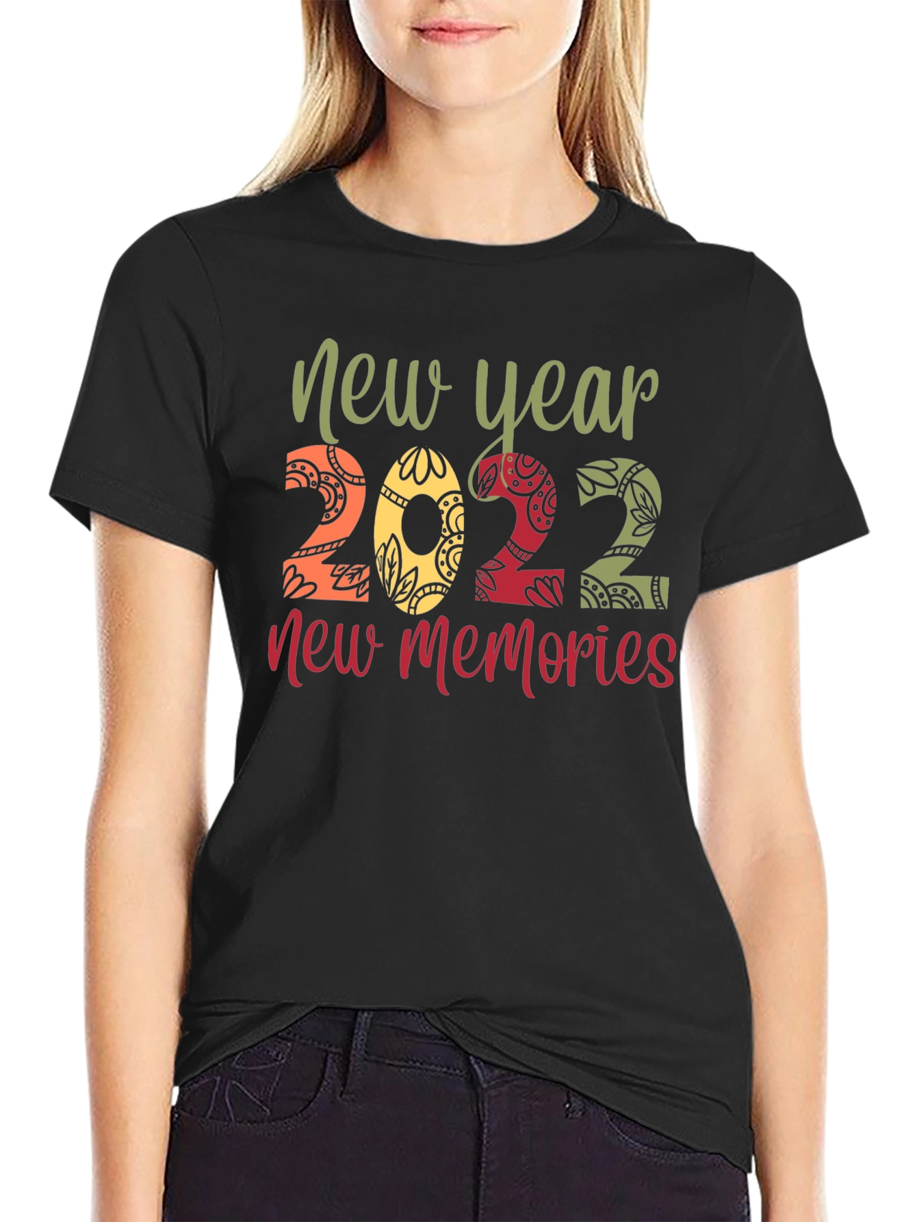 Black New Year 2022 Memories Graphic Tee view 2