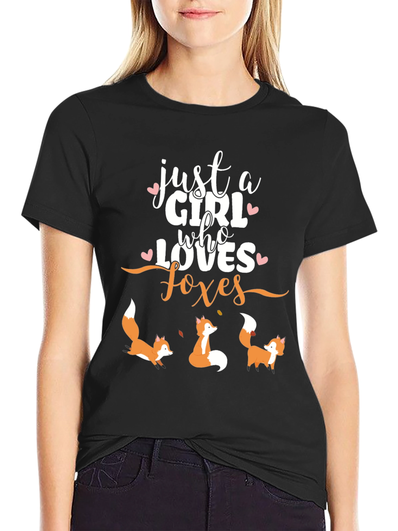 Black Girl Loves Foxes T-Shirt view 2