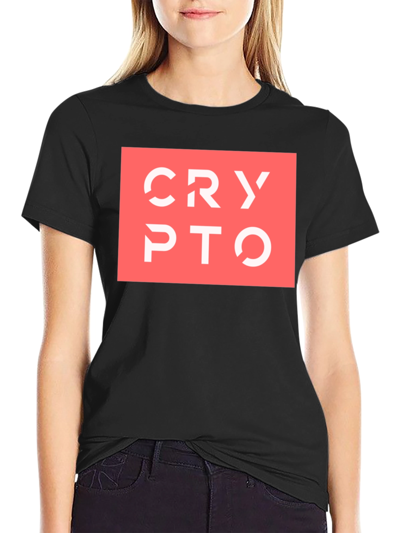 Black Crypto T-Shirt - Modern Design view 2