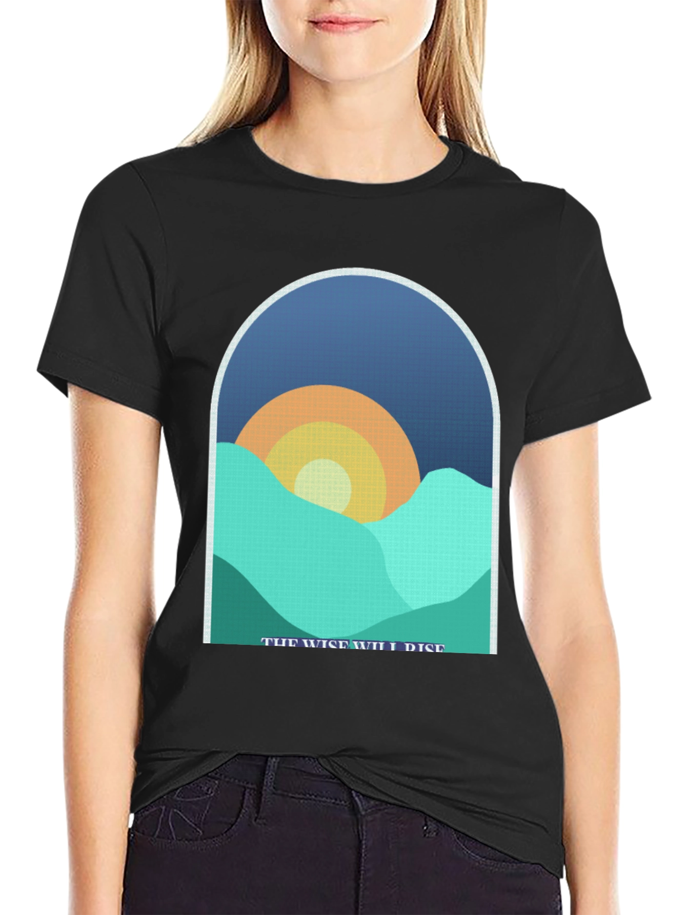 Black The Wise Will Rise Graphic T-Shirt view 2