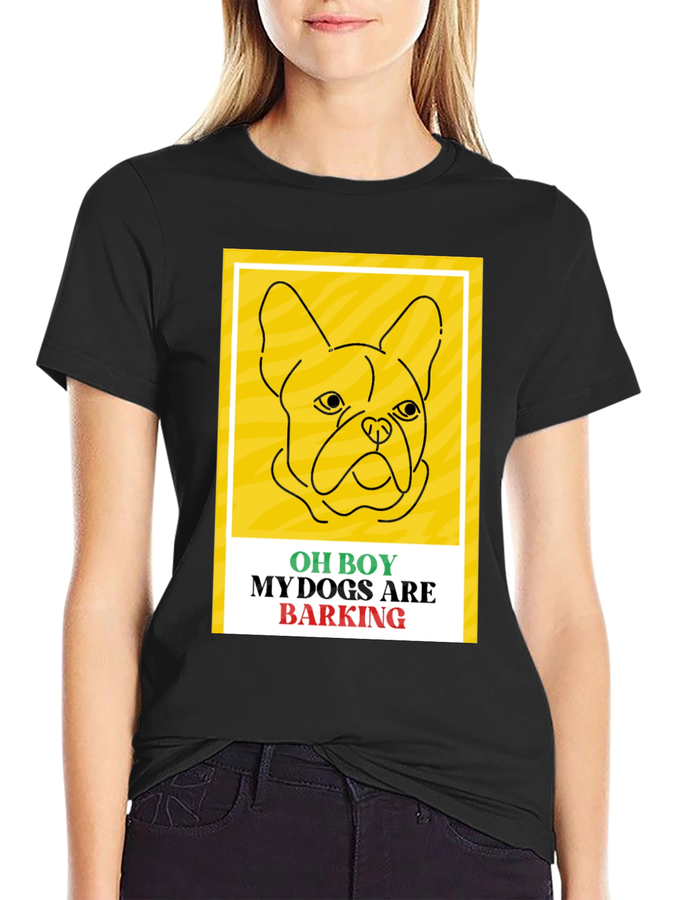 Black Funny Dog T-Shirt - Oh Boy My Dogs Are Barking view 2