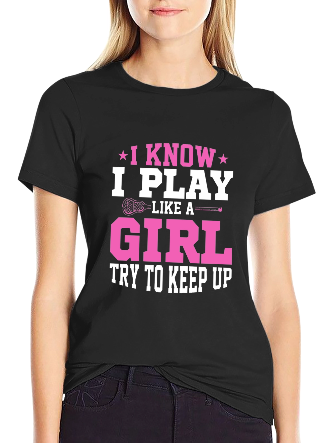 Black I Know I Play Like A Girl T-Shirt view 2
