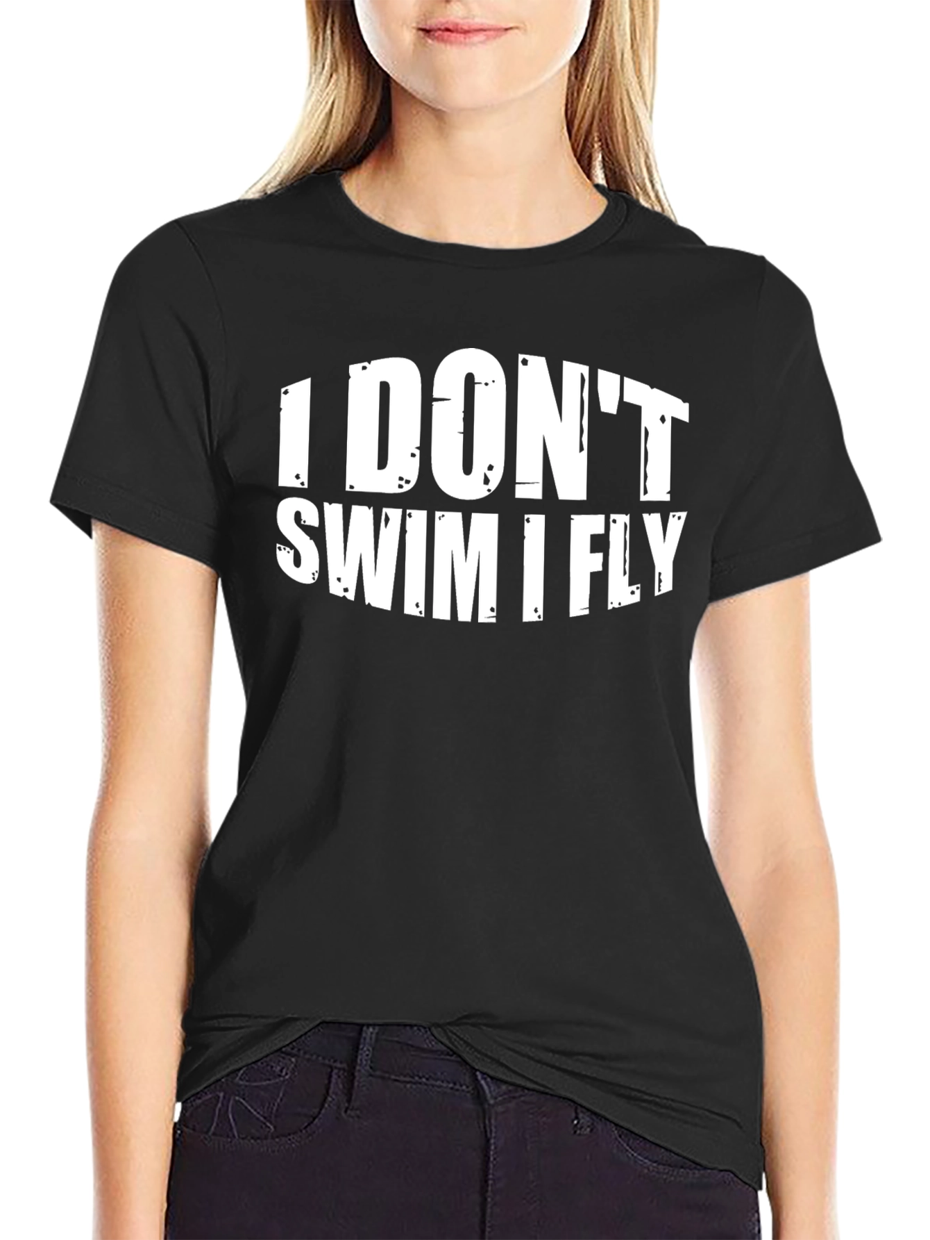 Black I Don't Swim I Fly Graphic Tee view 2