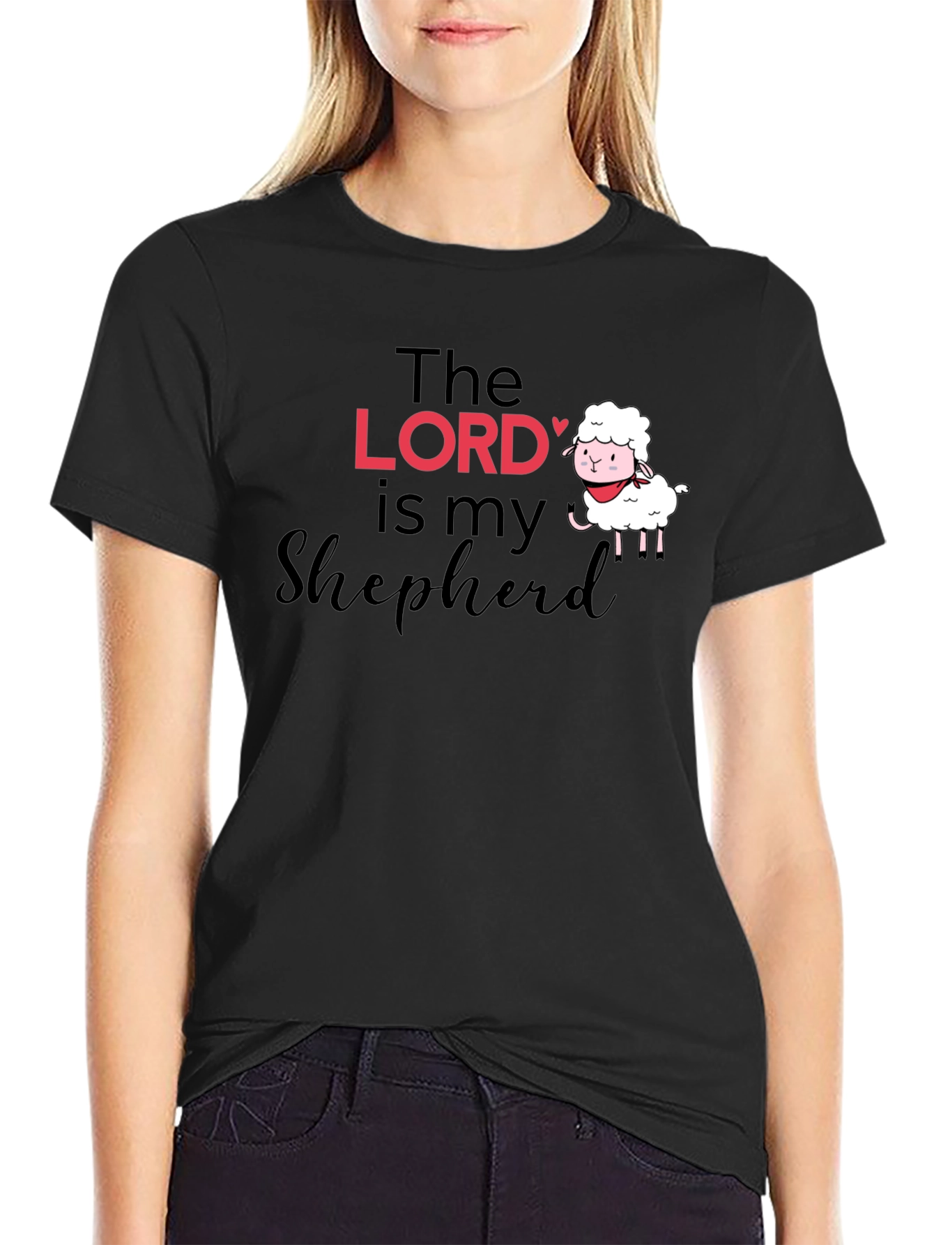 Black The Lord is My Shepherd T-Shirt view 2